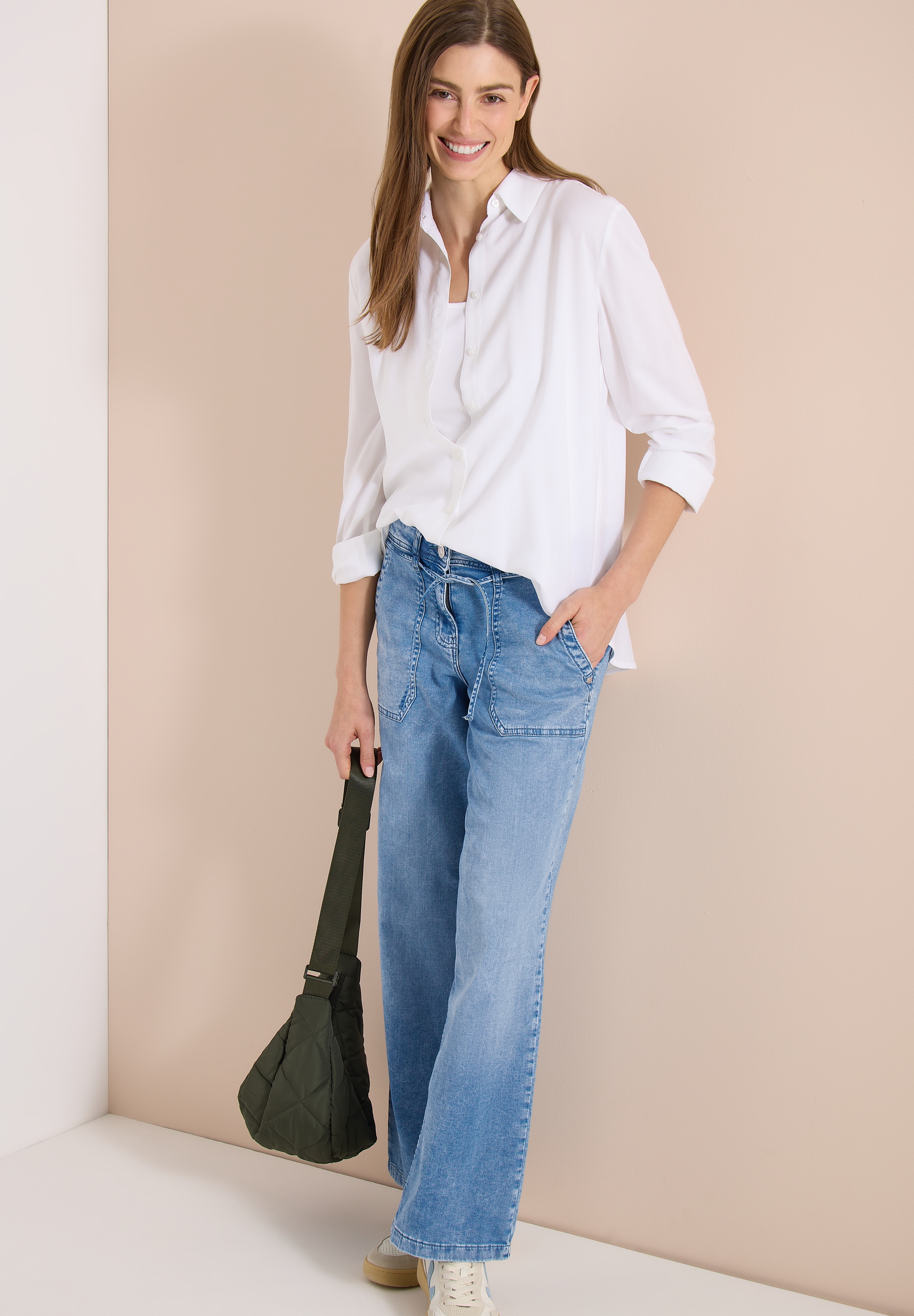 Cecil Weite Jeans ausgestellter Saum, authentische Waschung