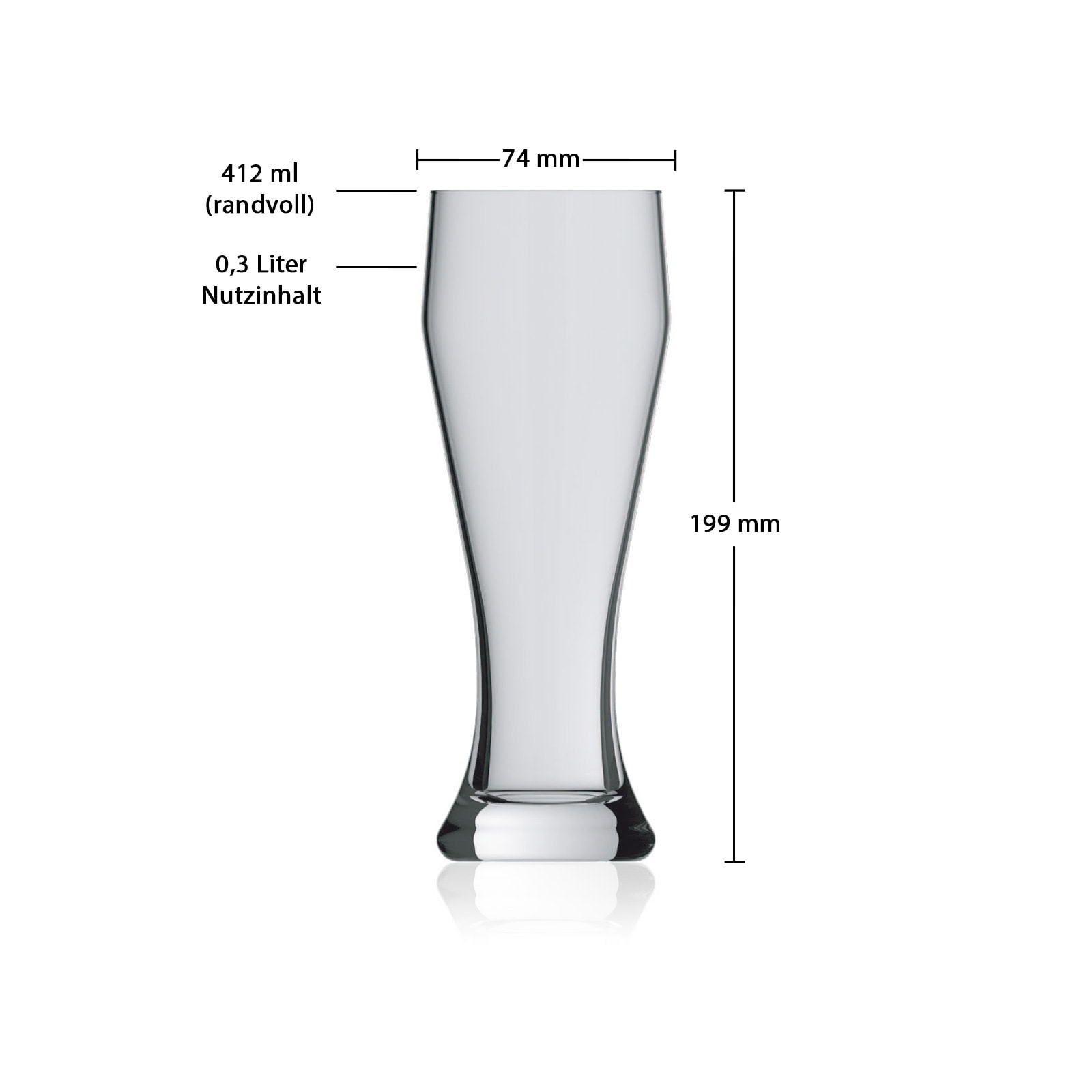 Pasabahce Bierglas »Weizenbiergläser Ranft 0,3 l 6er Set transparent« Spülmaschinenfest