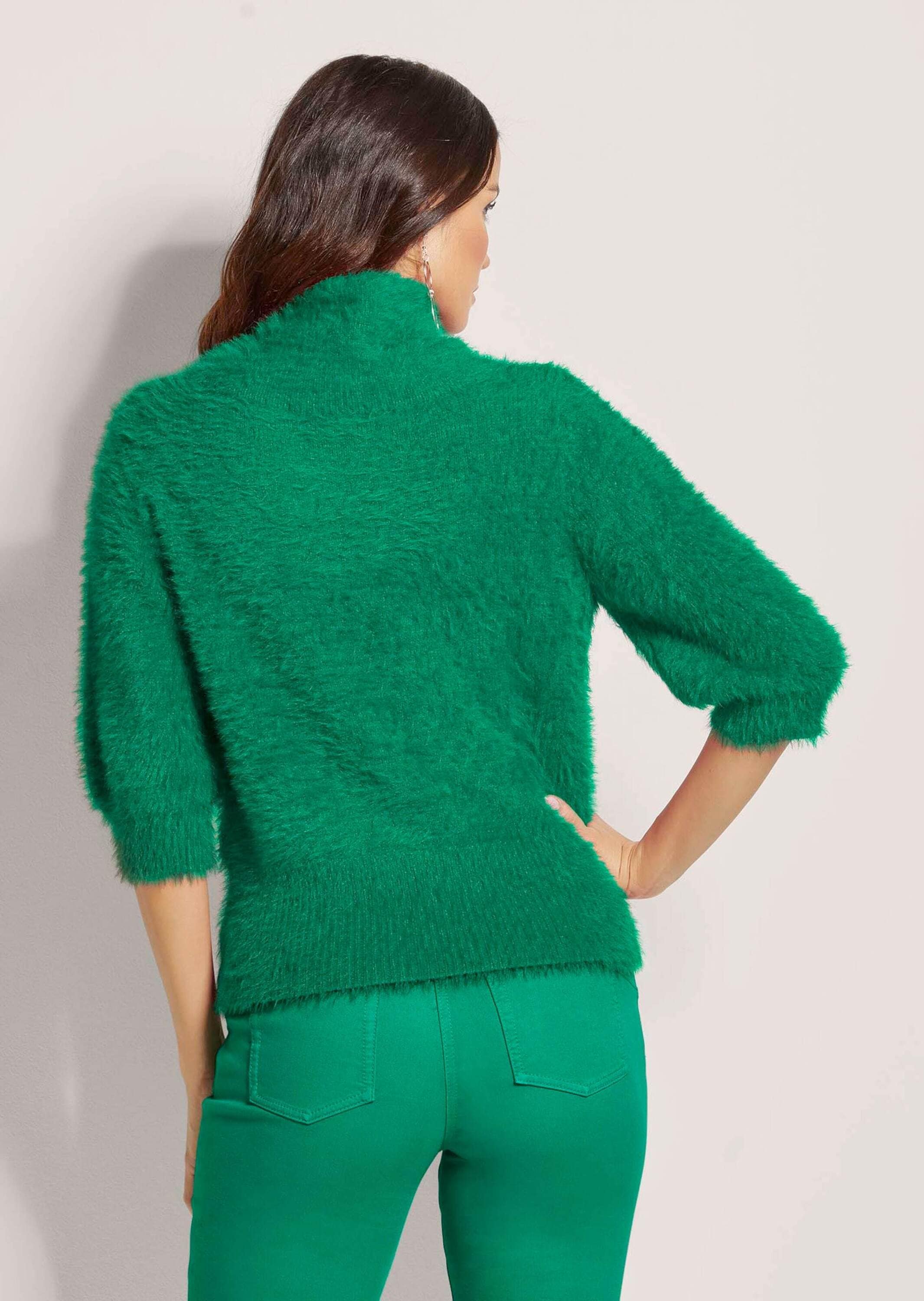 MADELEINE Longpullover »Pullover Weicher Strick mit Ballonärmeln«
