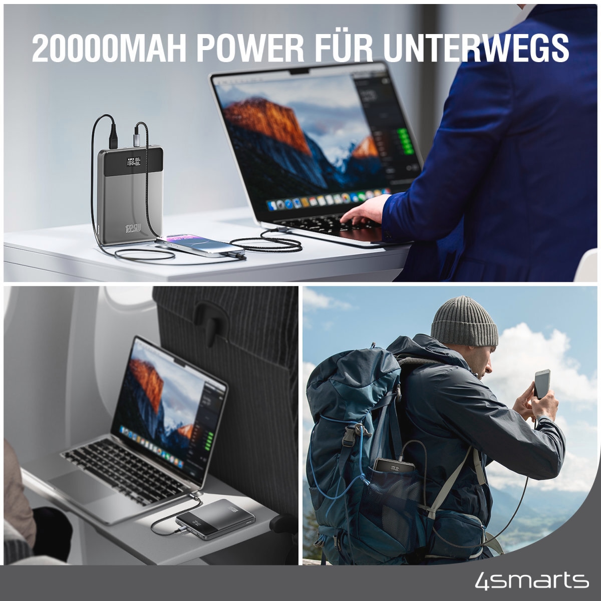 4smarts Powerbank »Enterprise Slim 20000mAh 122,5W«, 4smarts Powerbank Enterprise Slim 20000mAh 122,5W