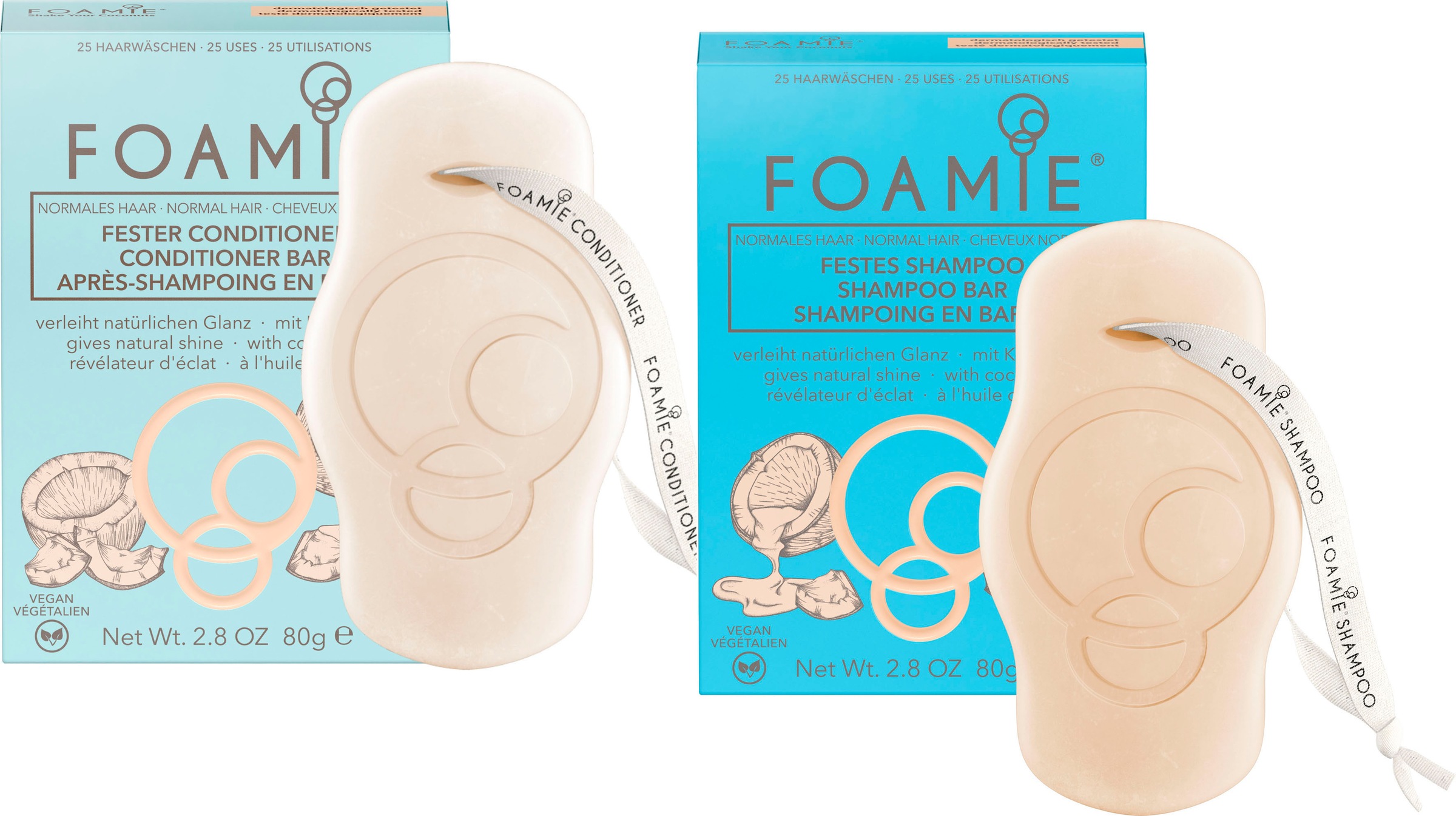 FOAMIE Haarpflege-Set »Coconut«, festes Shampoo & fester Conditioner