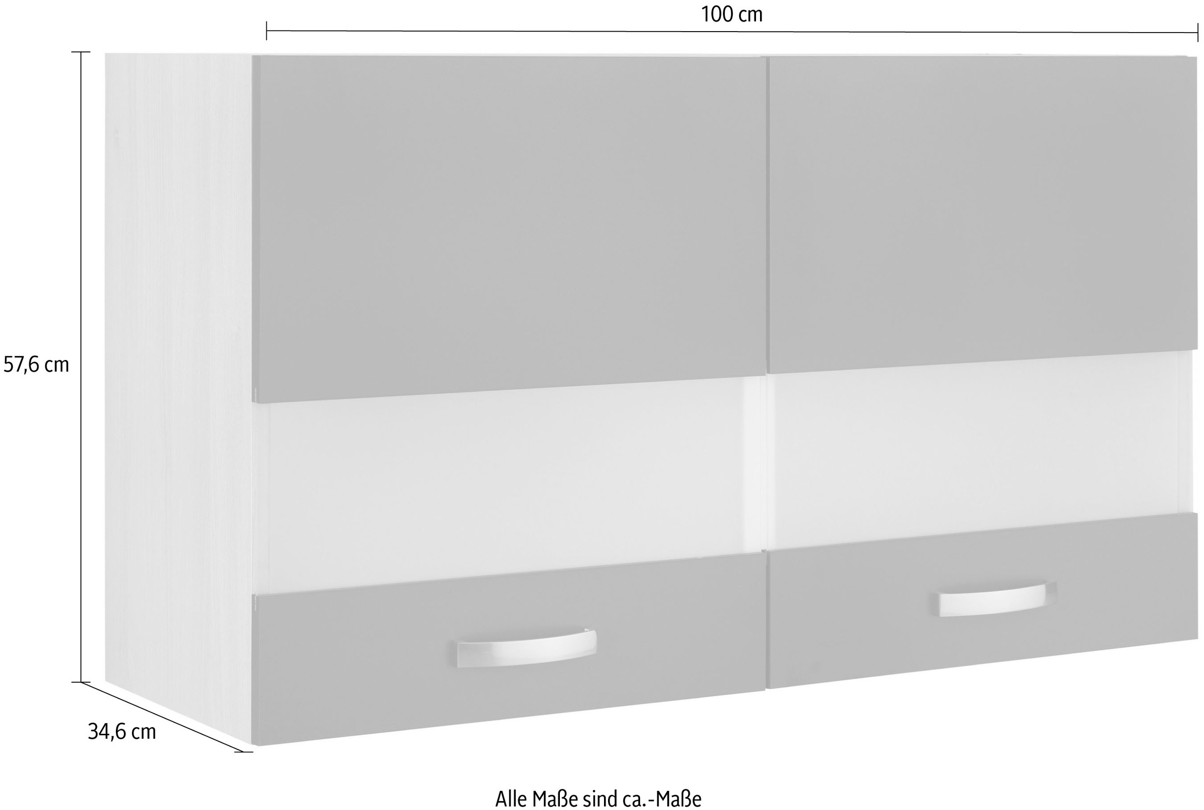 OPTIFIT Glashängeschrank »Faro«, mit Metallgriffen, Breite 100 cm
