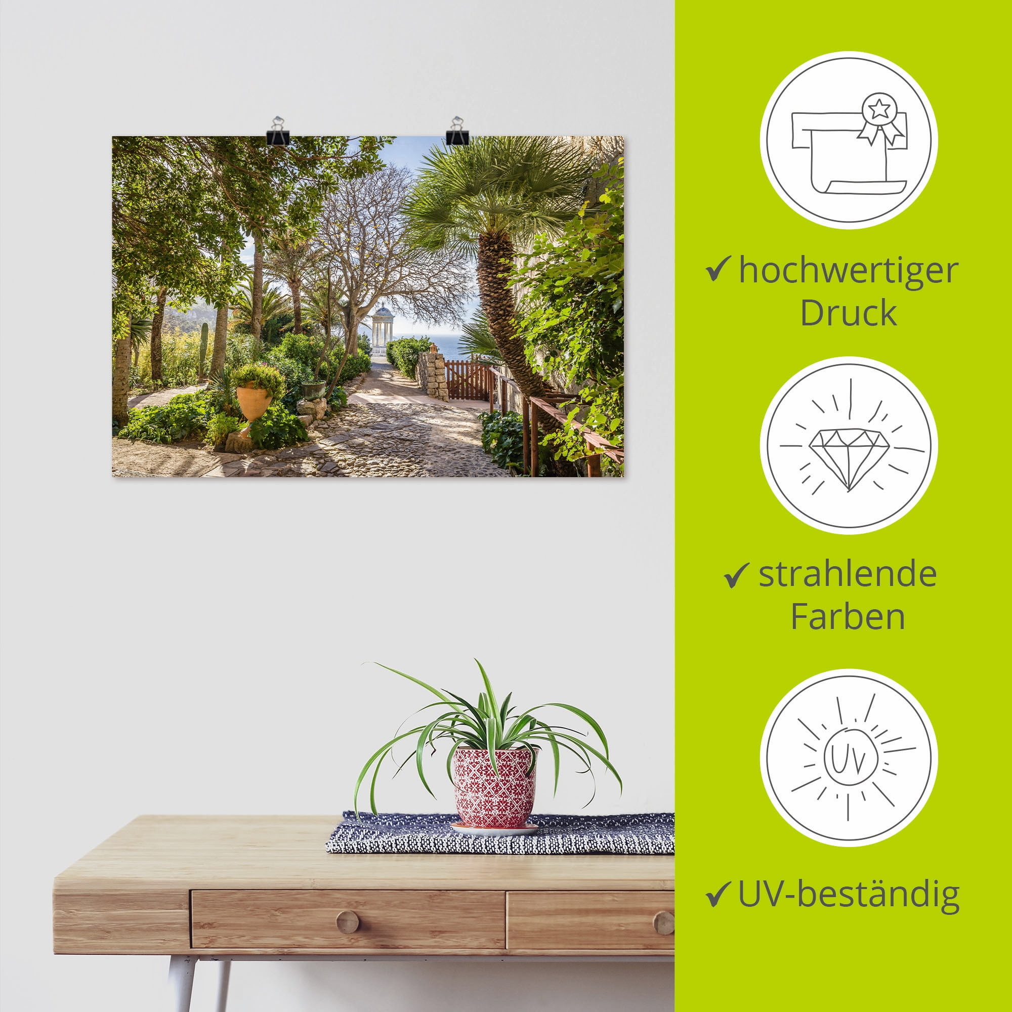 Artland Wandbild »Garten Son Marroig bei DeiÃ , Mallorca« Gartenbilder 1 Stk. tlg. als Leinwandbild, Poster in verschied. Größen