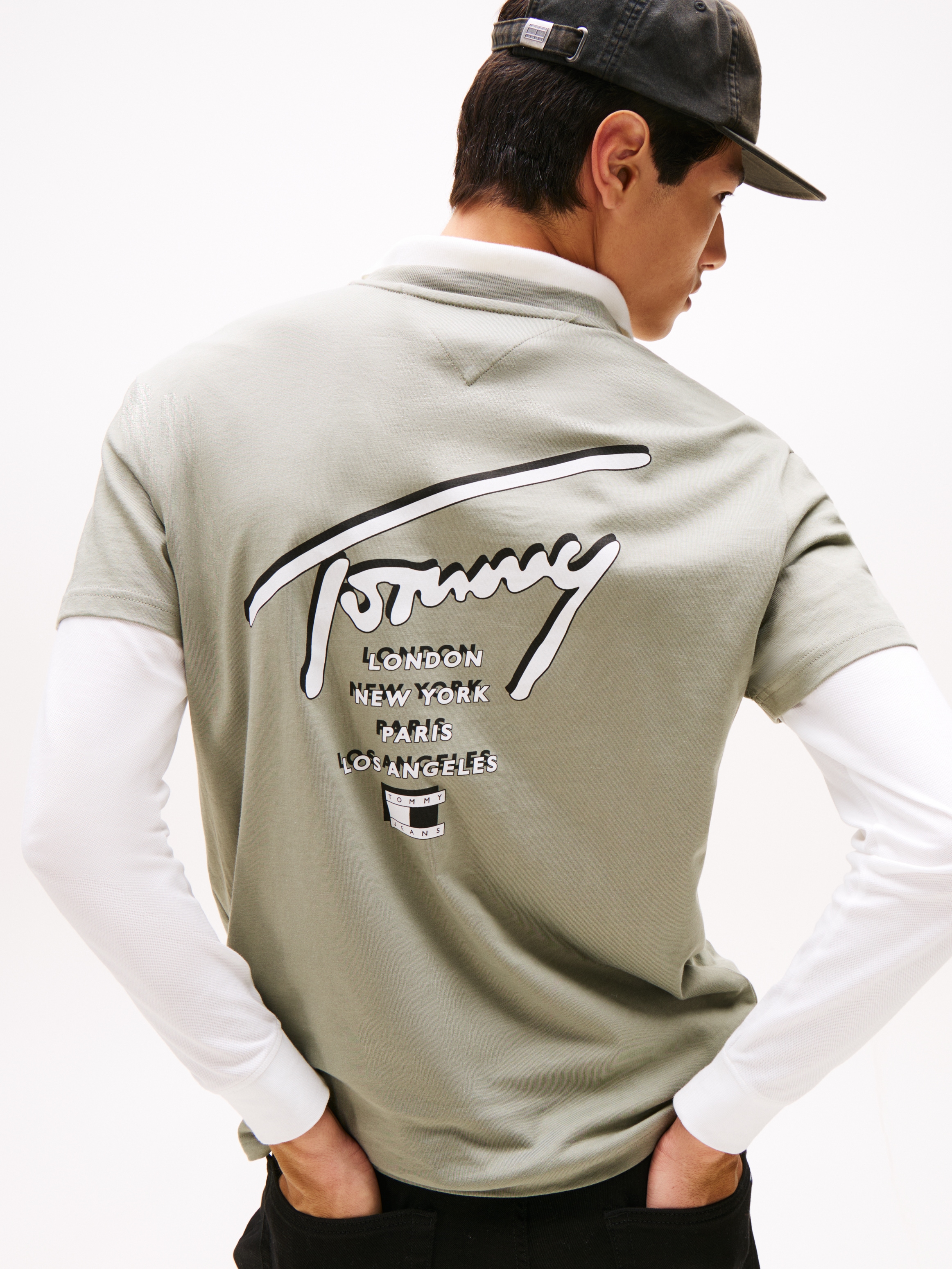 Tommy Jeans T-Shirt »TJM SIGN CITY TEE EXT«, Rundhals, regular fit, großer Rückenprint