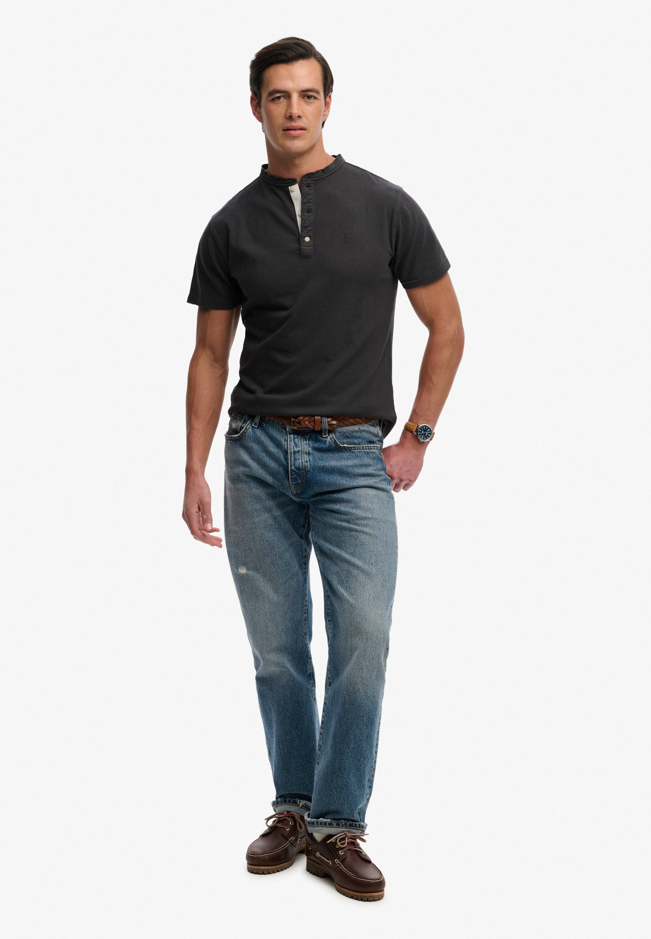 Superdry T-Shirt »CLASSIC COTTON LIN SS GRANDAD«
