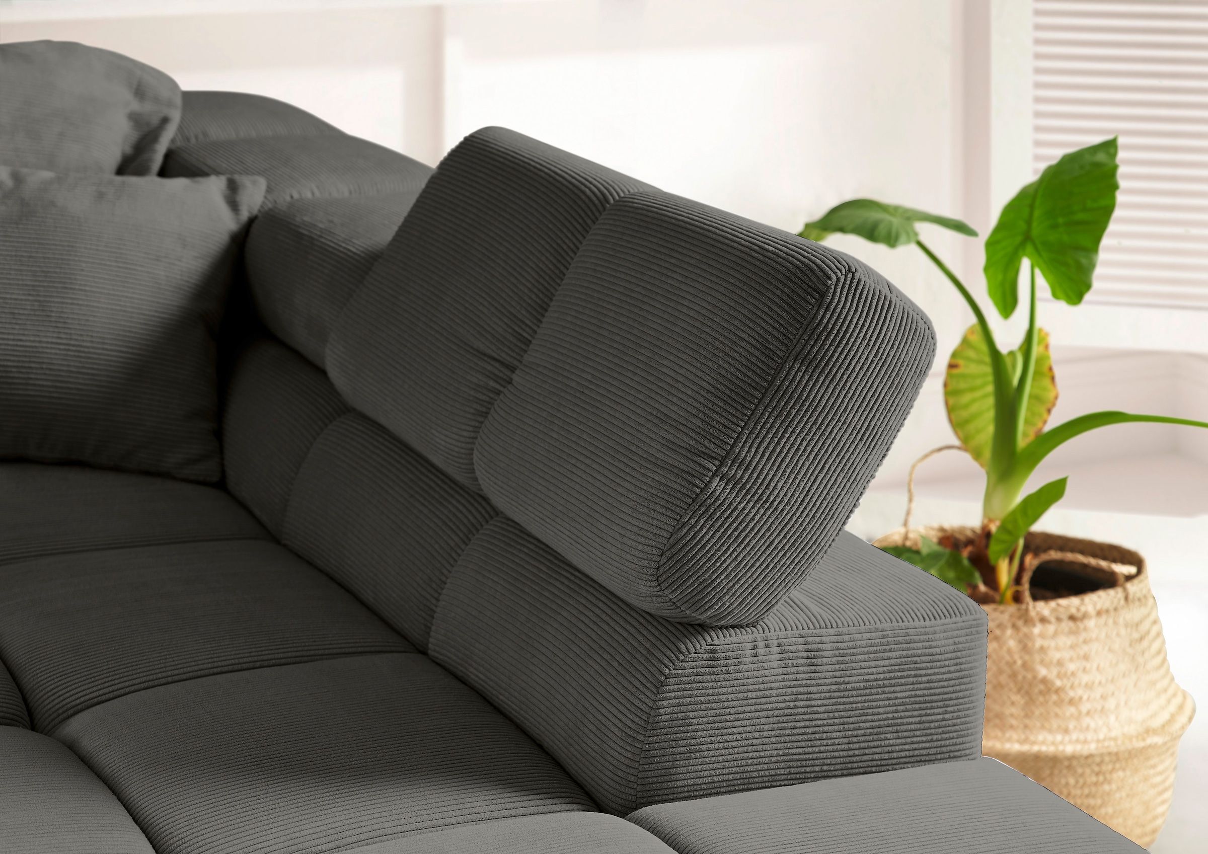 INOSIGN Ecksofa »Ancona incl. Kopfteilverstellung, OTTOs Choice, Breite 319cm, L-Form«, wahlweise motorische Sitztiefenverstellung, auch in Cord + Easy Care