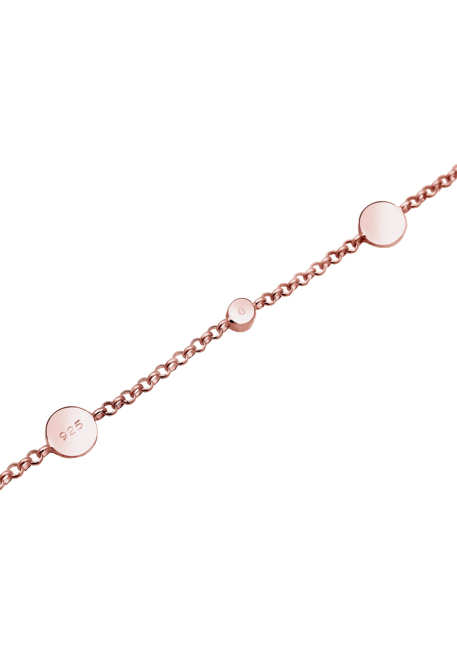 Elli Armkette »Armband Plättchen Rund 925 Sterling Silber, mit Kristallen von Swarovski®«