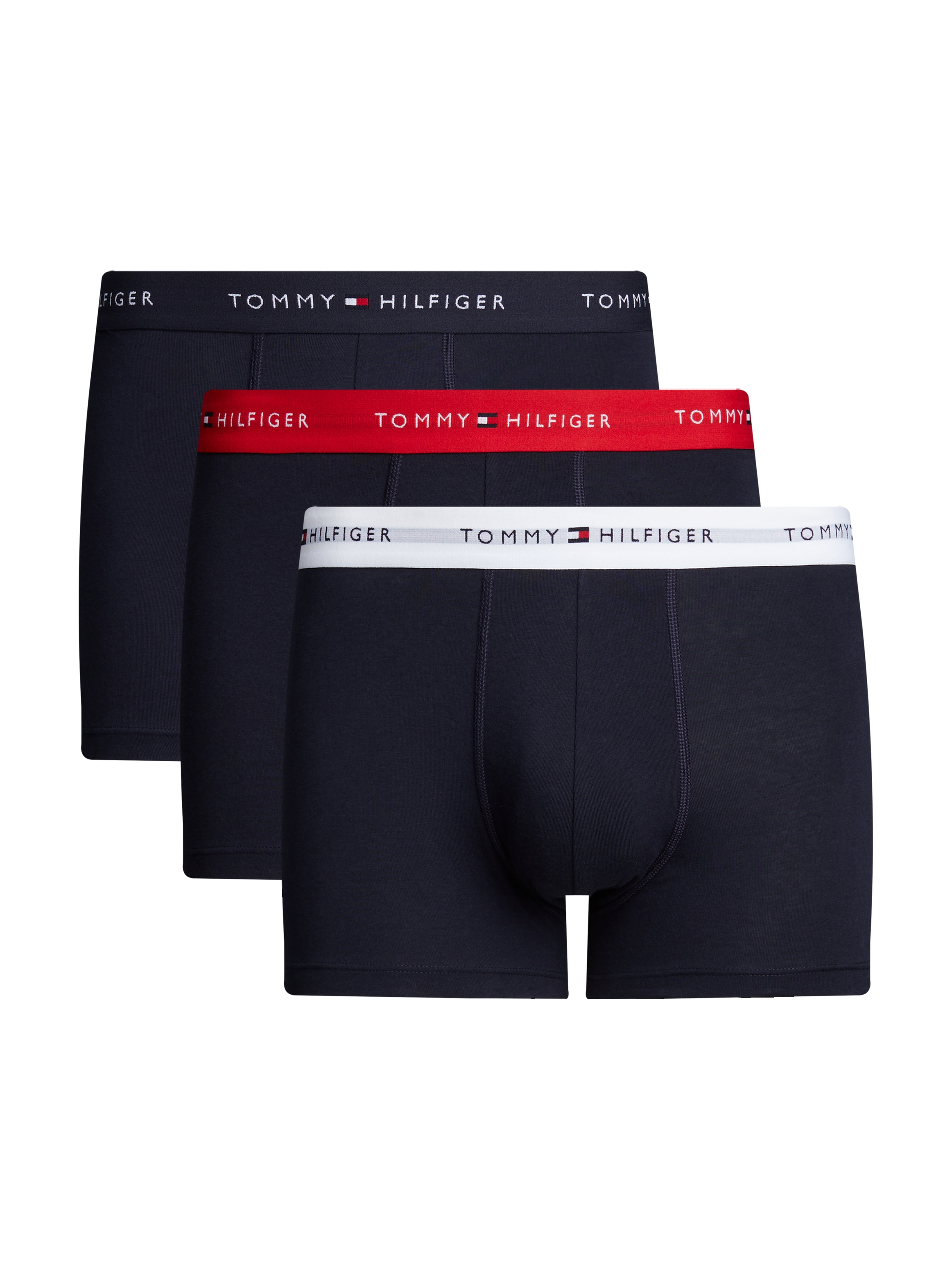 Tommy Hilfiger Underwear Trunk »3P WB TRUNK«, (Packung, 3 St., 3er-Pack), mit kontrastfarbenem Logobund