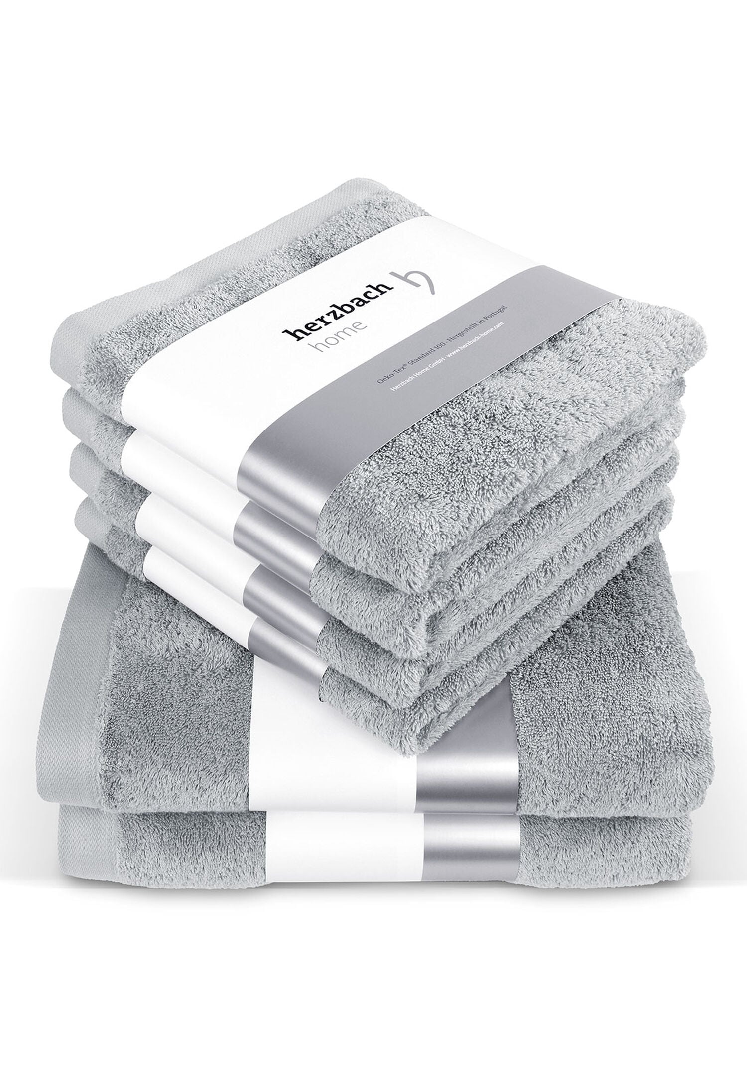 herzbach home Handtuch Set »Pura« 6 Jersey 6er Set, 550g/m², Premium-Qualität, 100% Baumwolle, einfarbig