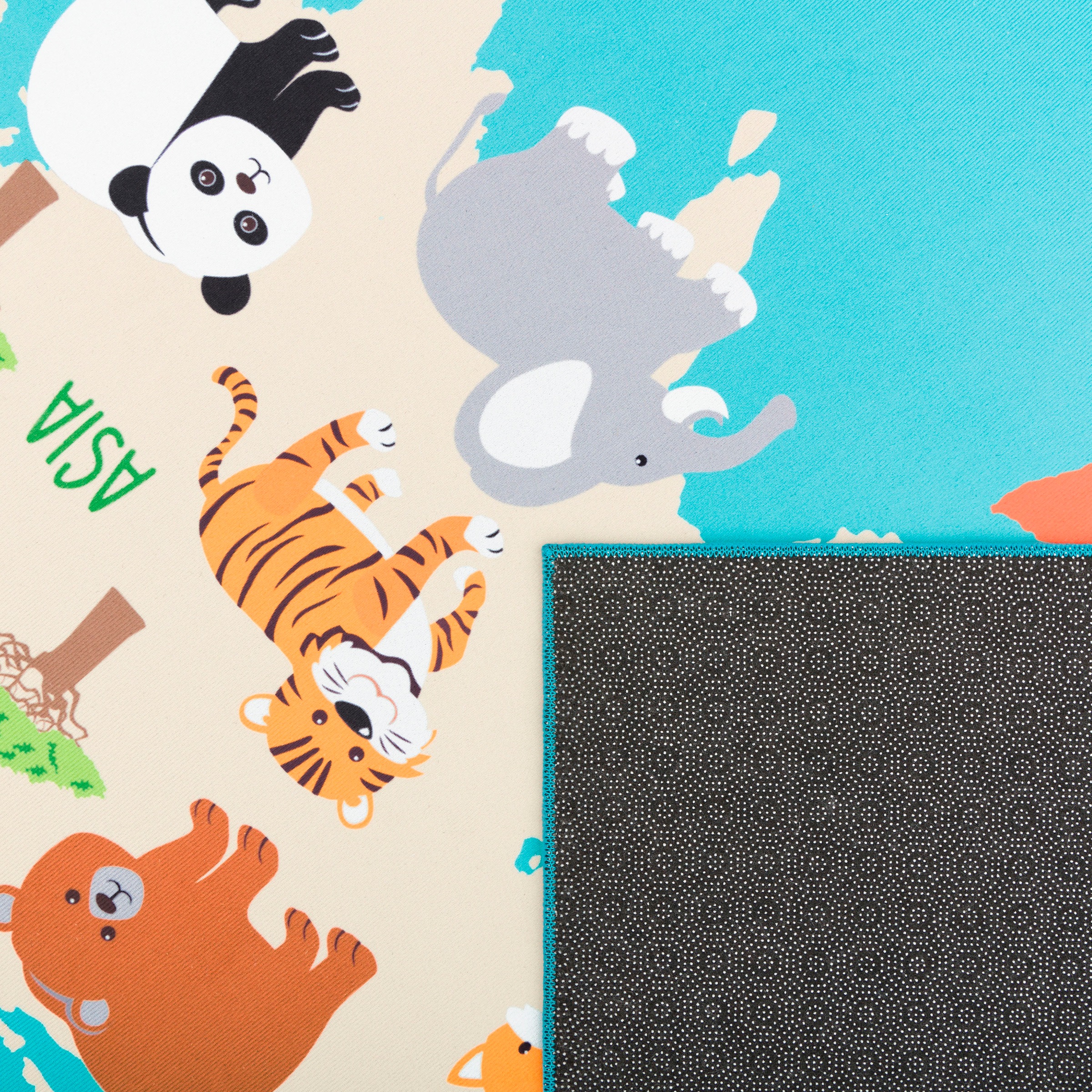 Paco Home Kinderteppich »Bino 564«, rechteckig, 4 mm Höhe, Kurzflor, Motiv Weltkarte, Kinderzimmer