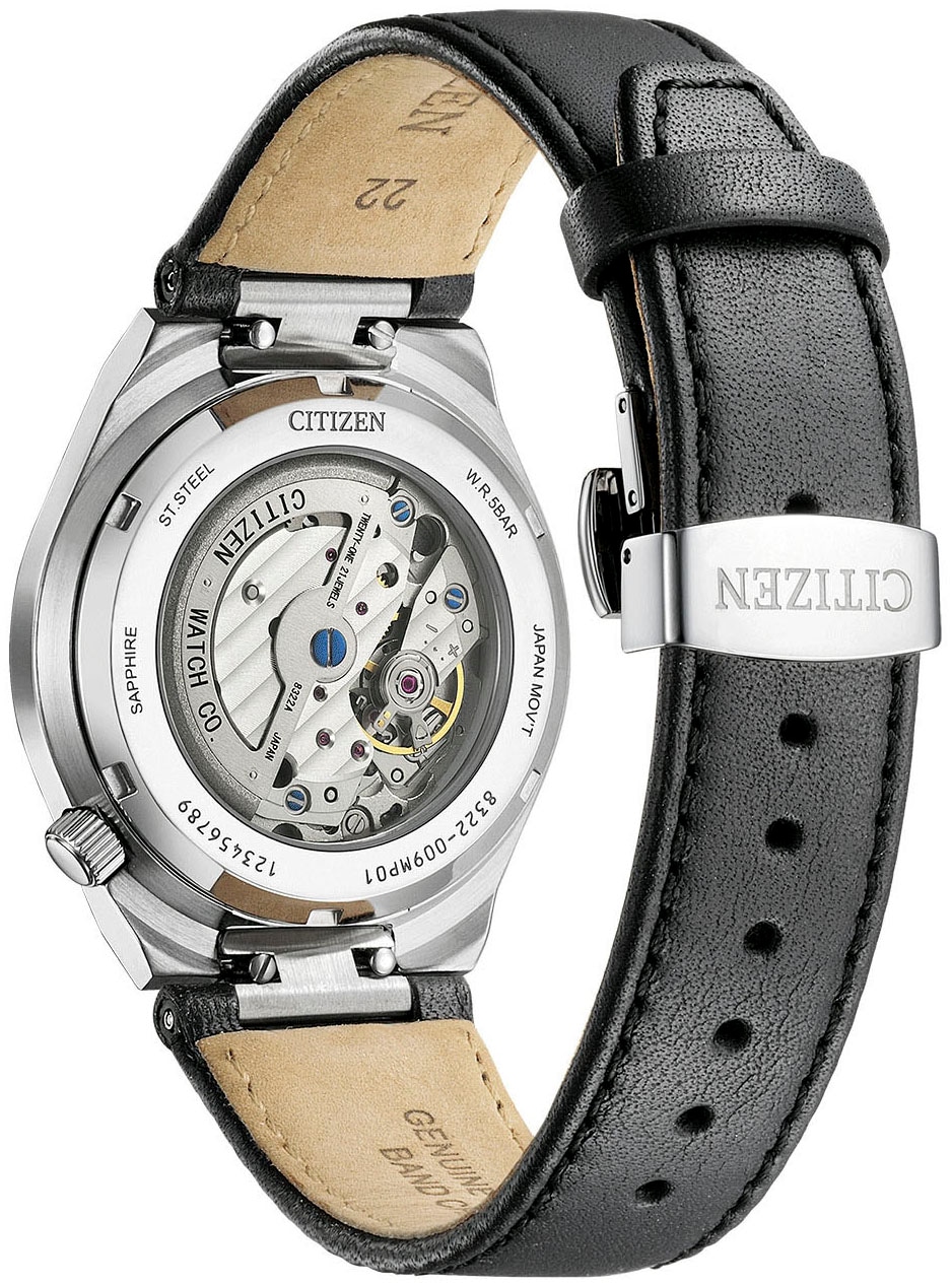 Citizen Automatikuhr »Tsuyosa«, Armbanduhr, Mechanische Uhr, Herrenuhr, Damenuhr, Lederarmband