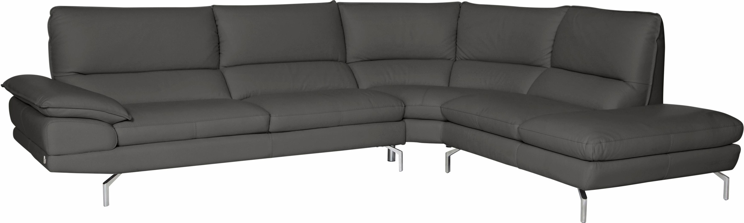 CALIA ITALIA Ecksofa »Dave, italienisches Designsofa L-Form, erstklassiger Sitzkomfort«, Ottomane wahlweise links oder rechts, in zwei tollen Lederqualitäten
