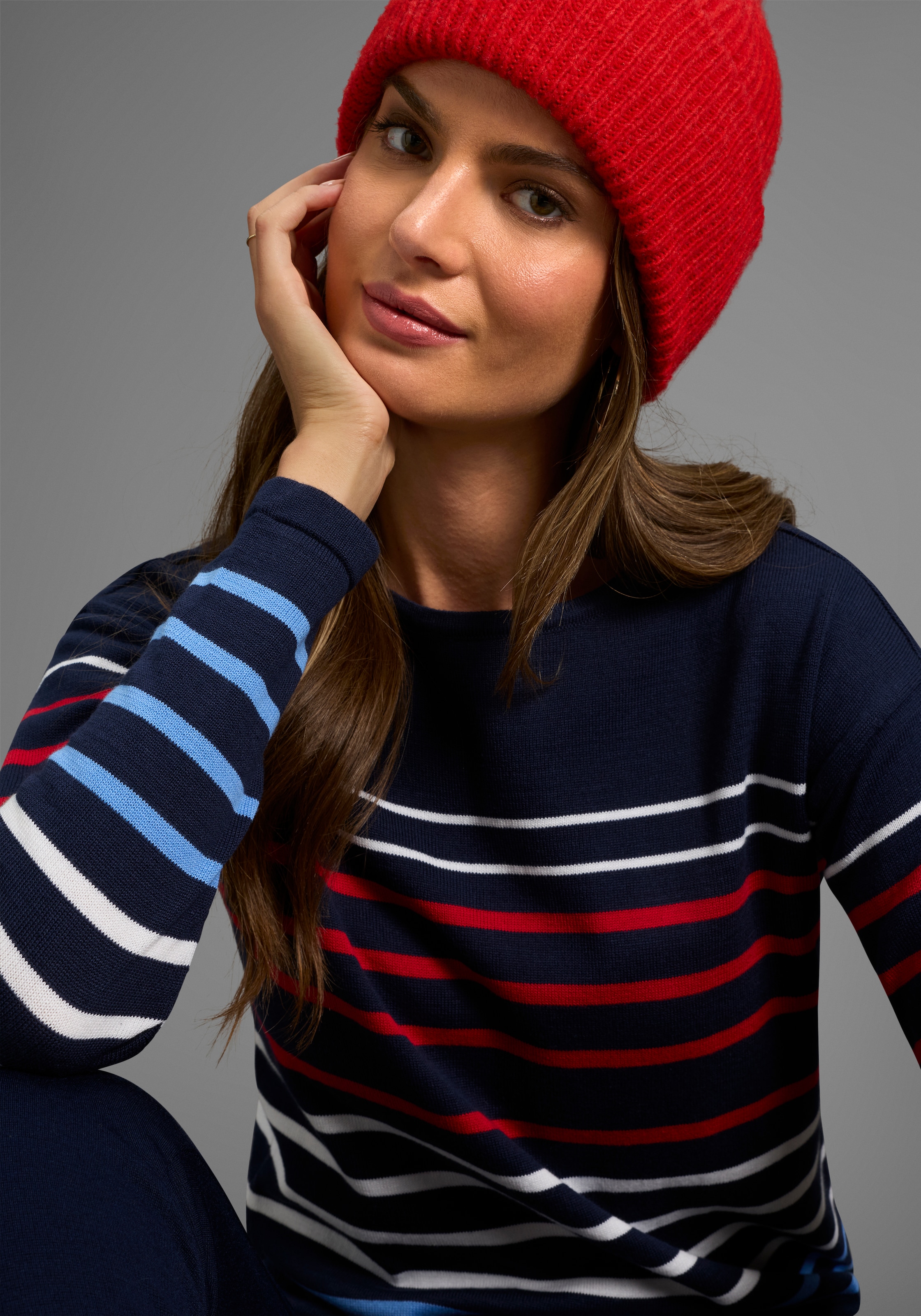Laura Scott Streifenpullover, mit Bindeband - NEUE KOLLEKTION