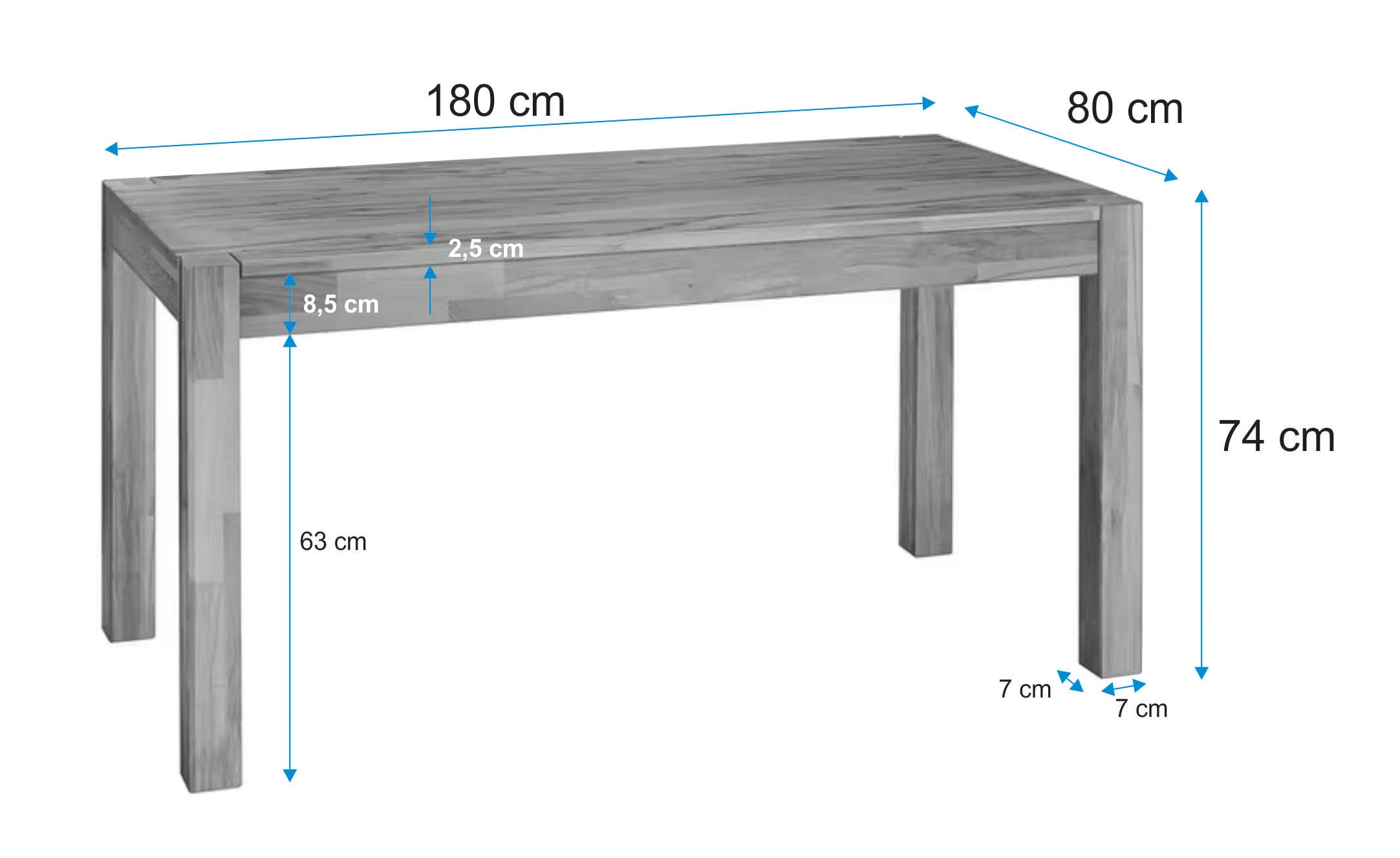 VOGL Möbelfabrik Schreibtisch »Toronto«, Breite 180 cm, Made in Germany