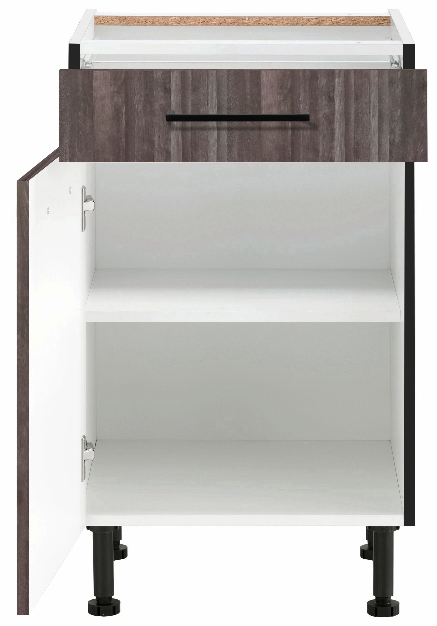 wiho Küchen Unterschrank »Nisos«, 50 cm breit, Soft-Close in Schubkästen, verstellbare Füße, ohne Platte