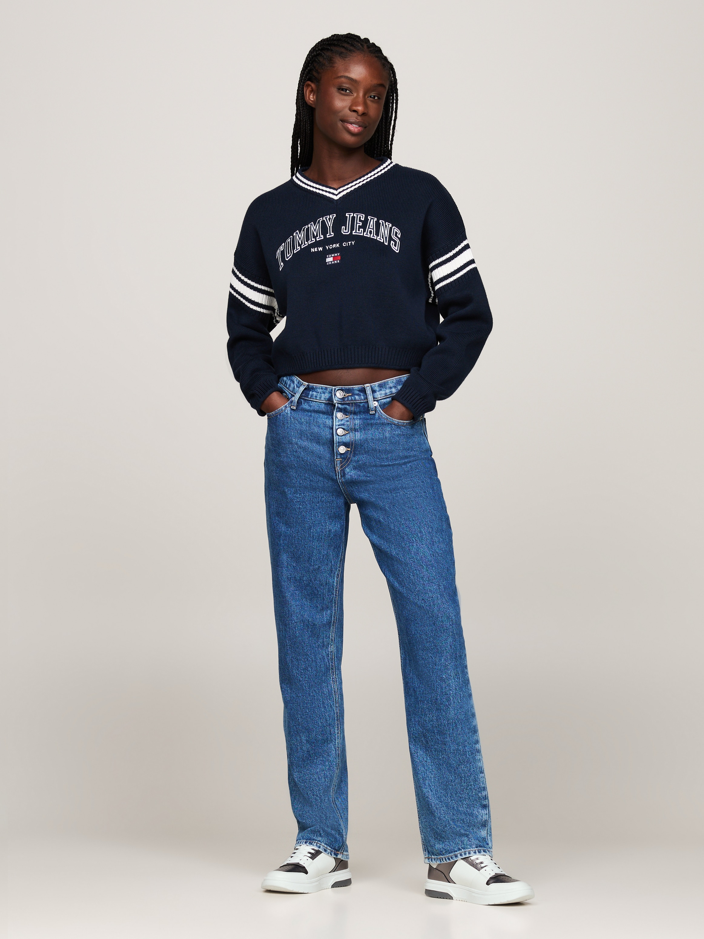 Tommy Jeans Plateausneaker »THE BROOKLYN METALLIC«, Freizeitschuh, Halbschuh, Schnürschuh mit seitlichem Logo
