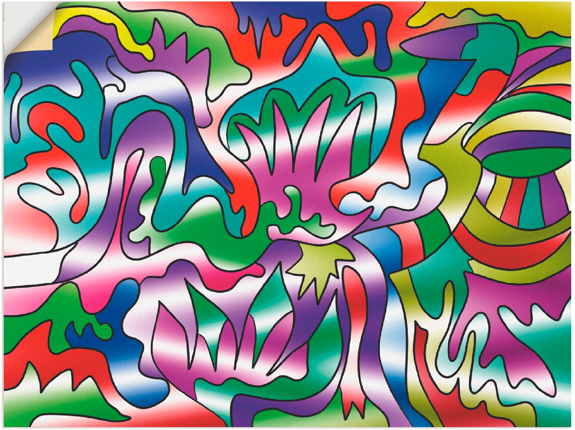 Artland Wandbild »Bunt Abstrakt II«, Muster, (1 St.), in vielen Größen & Produktarten -Leinwandbild, Poster, Wandaufkleber / Wandtattoo auch für Badezimmer geeignet
