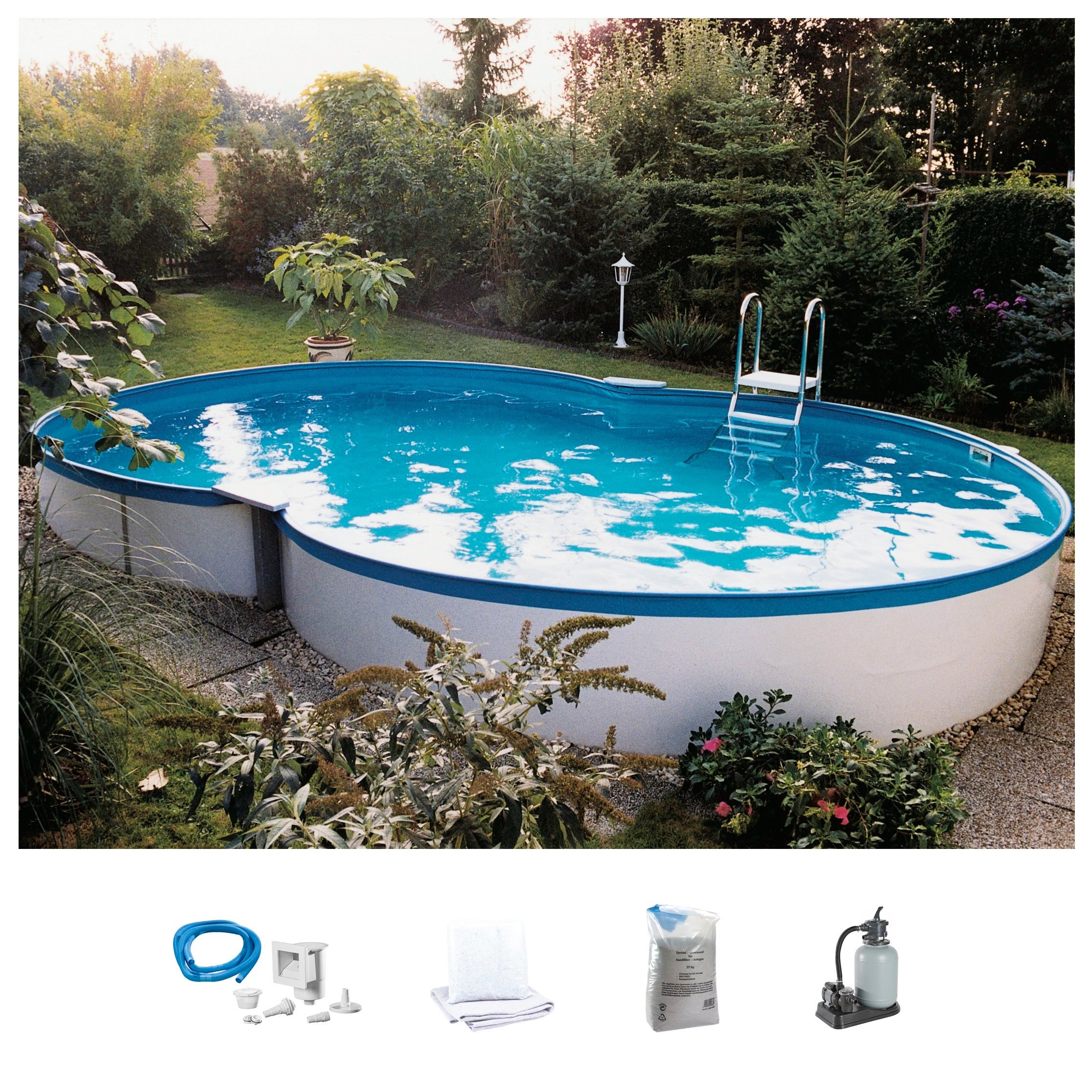 BWT MY POOL Achtformpool, (Set, 5 tlg.), BxLxH: 460x725x120 cm