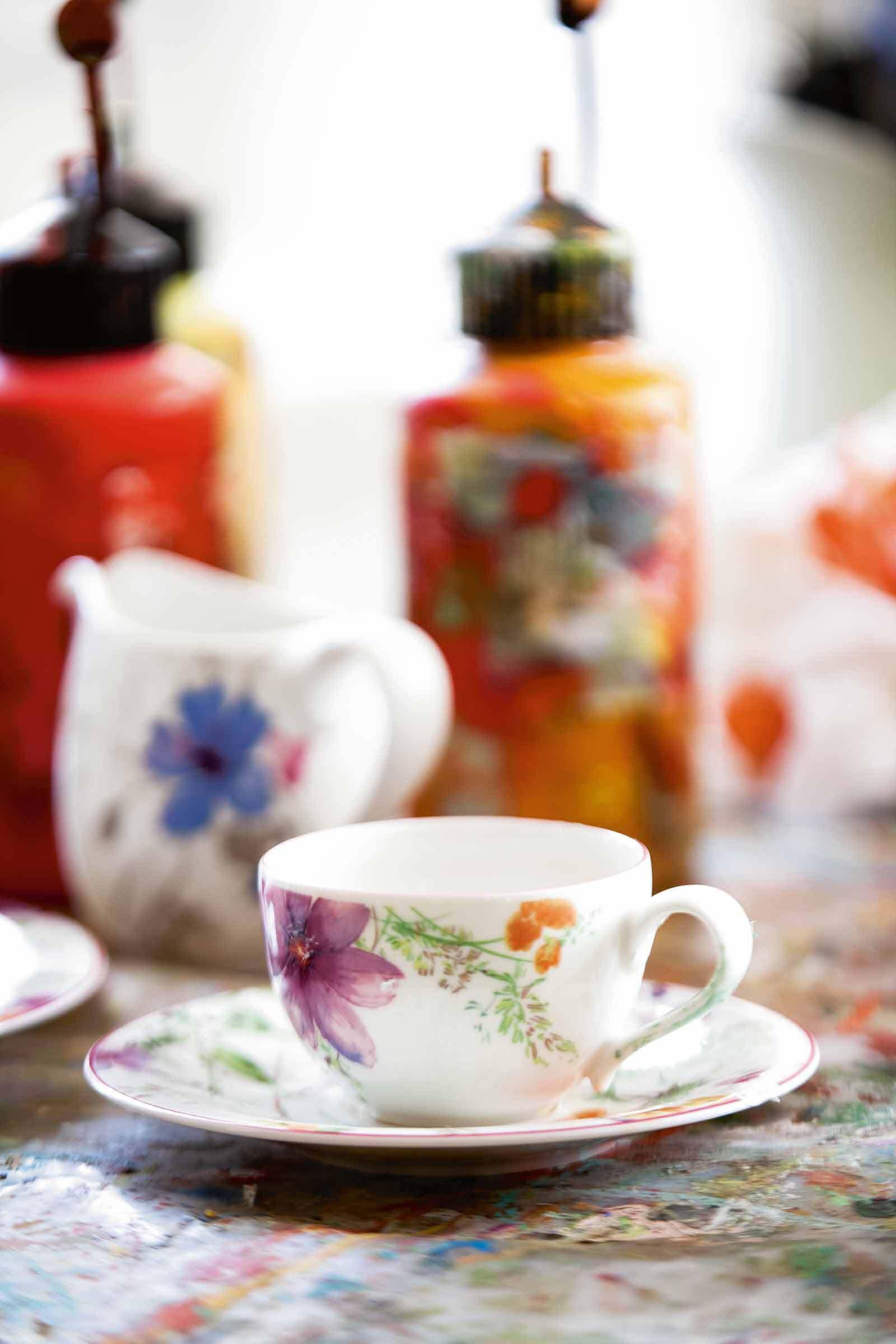 Villeroy & Boch Tasse »Kaffeetasse mit Untertasse Mariefleur Basic 250 ml bunt« Spülmaschinengeeignet, Mikrowellenfest