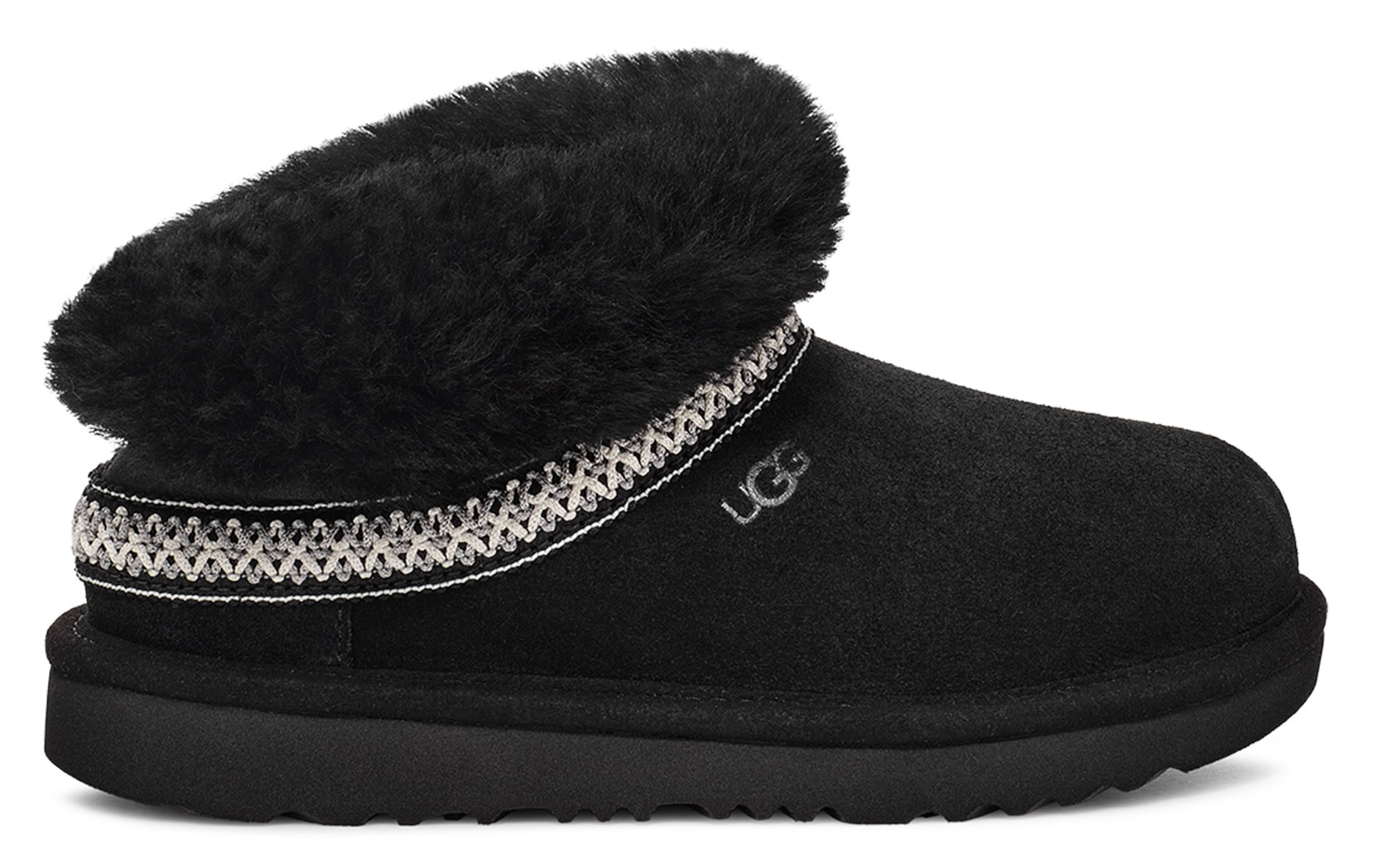 UGG Schlupfboots »CLASSIC MINI CRESCENT«, Schlupfstiefel, Hüttenschuh, Winterschuh mit Lammfellkragen