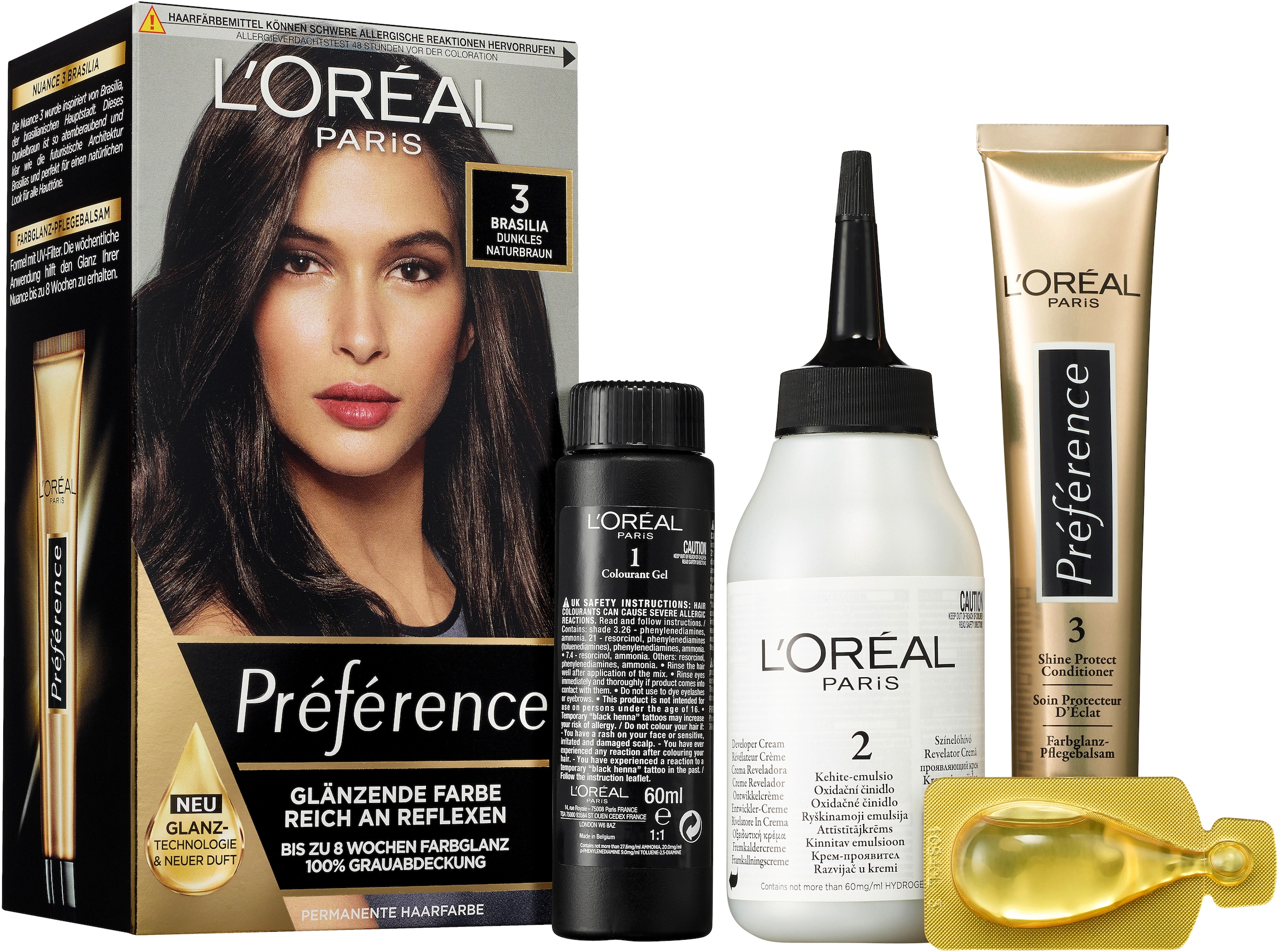 L'ORÉAL PARIS Coloration »Préférence«, (Packung, 3 tlg.), mit pflegender Formel