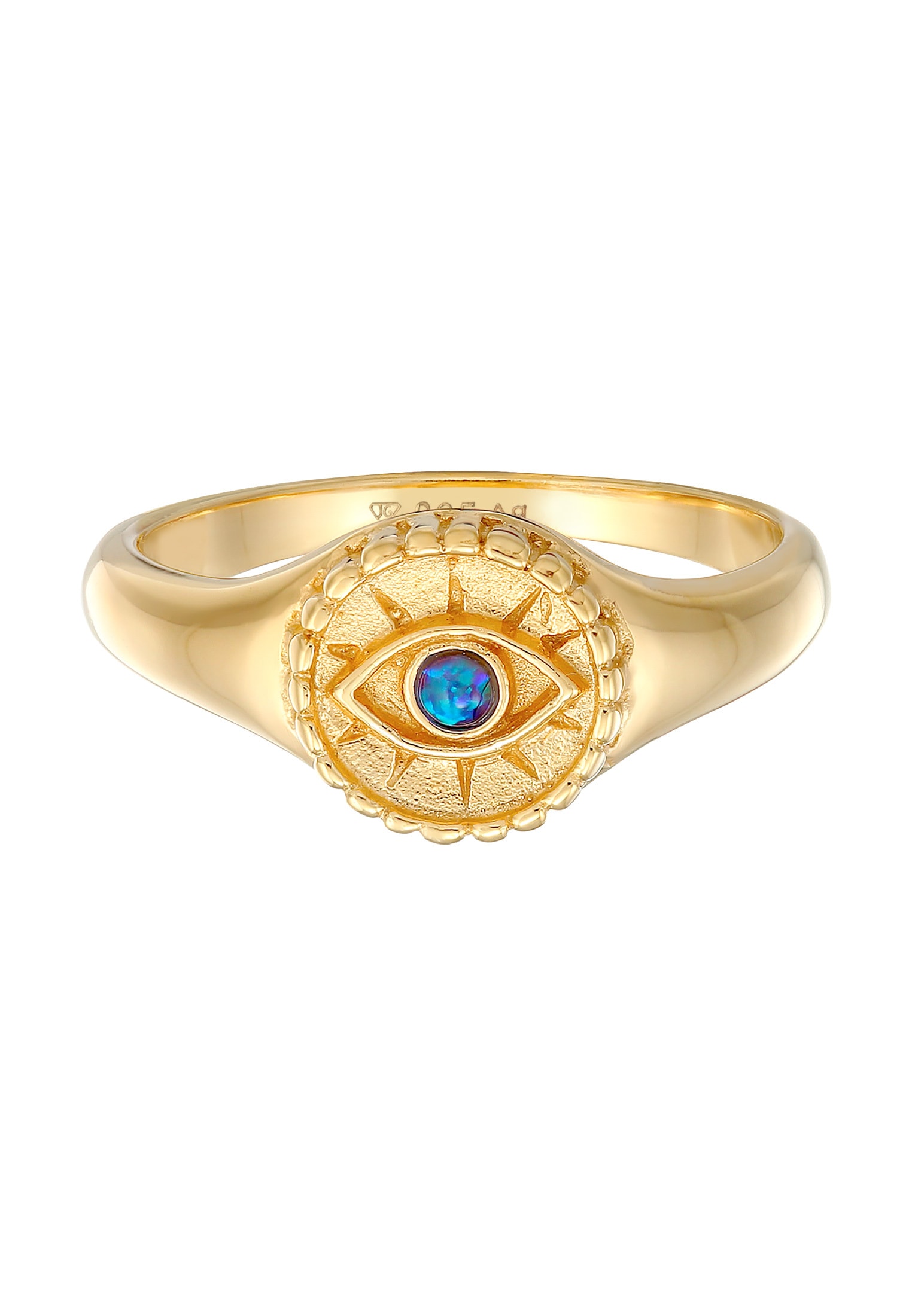 Elli Silberring »Ring Siegelring Evil Eye Blue syn. Opal 925 Silber«