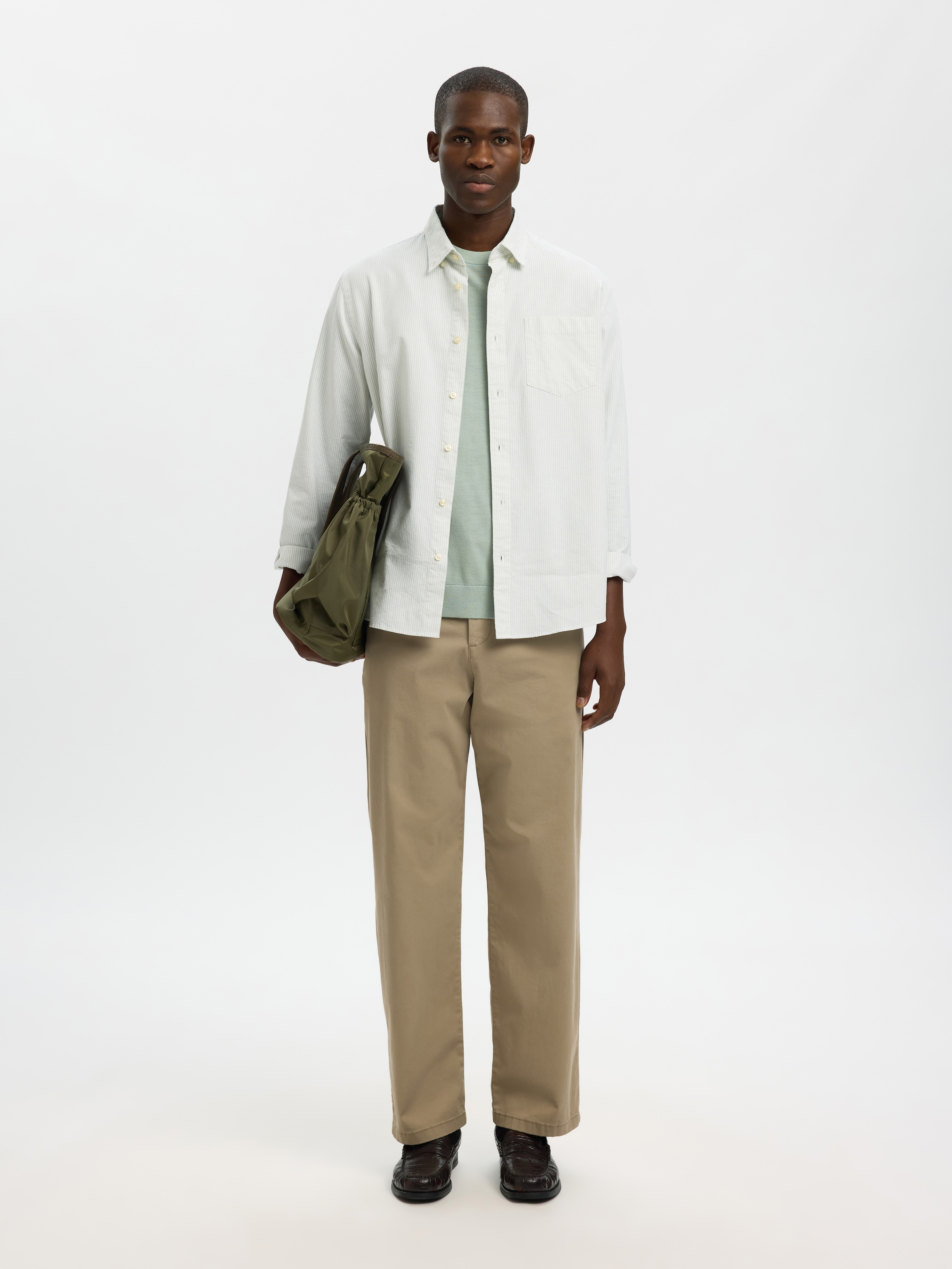 SELECTED Strickpullover »SLHTRAY LS KNIT MERINO CREW NECK NOOS« Wolle, regular fit