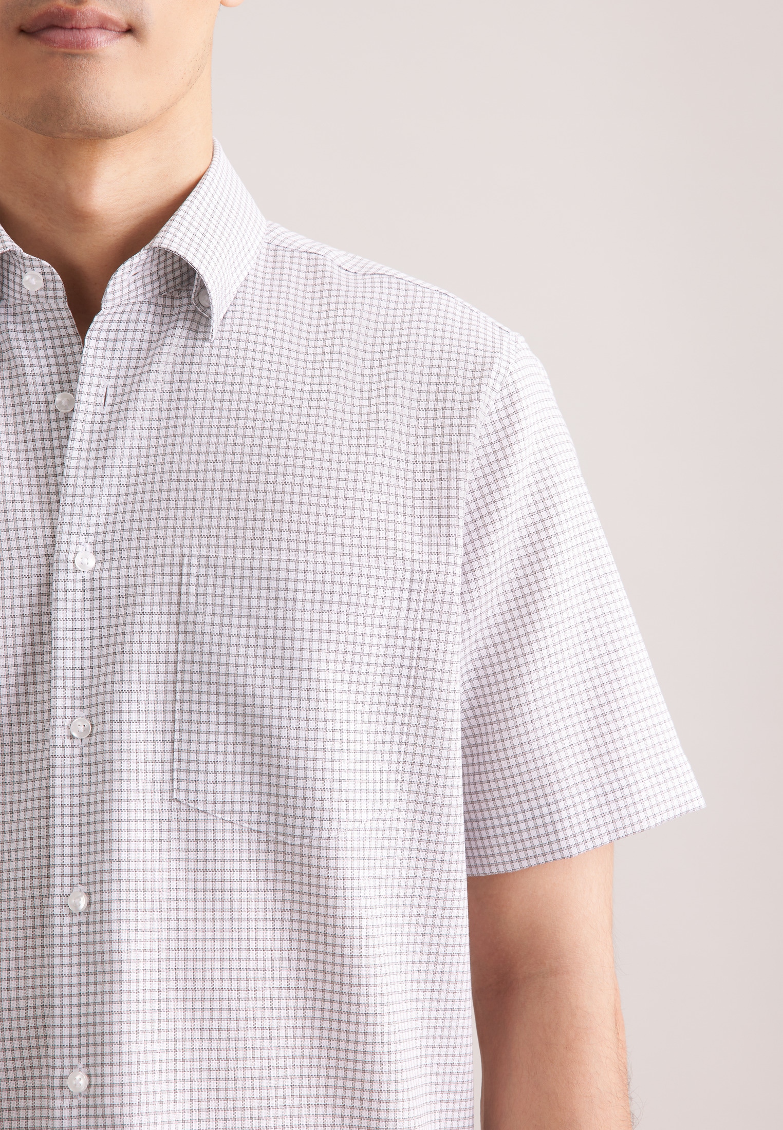 seidensticker Businesshemd »Schwarze Rose« Comfort 1/2 Covered-Button-Down-Kragen Karo
