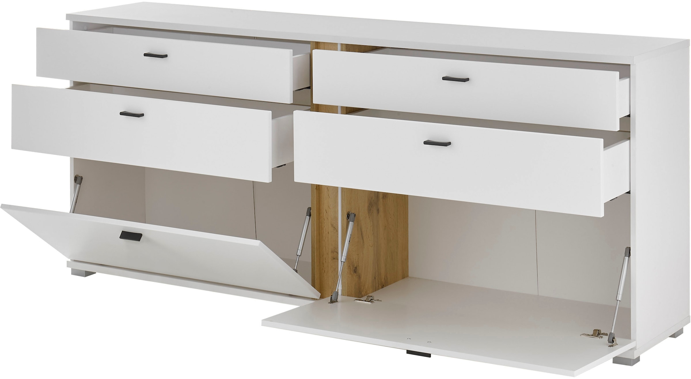 Home affaire Sideboard »LONG ISLAND« 1 Stk. tlg. in moderner Trendfarbe,inklusive senkrechter Beleuchtung,Breite 200 cm