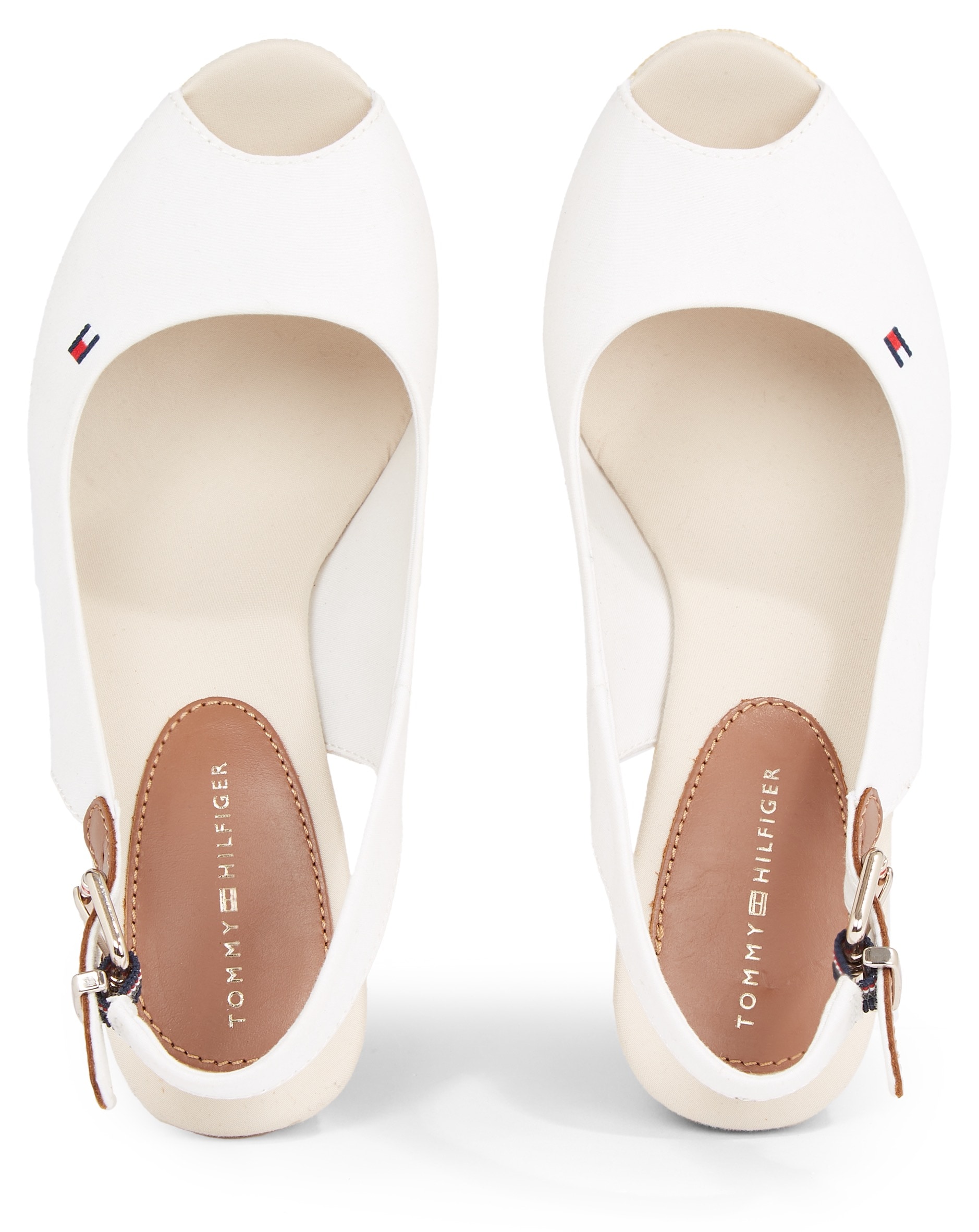 Tommy Hilfiger Keilsandalette »ICONIC ELENA SLING BACK WEDGE«, Sommerschuh, Sandale, Keilabsatz, mit verstellbarer Schnalle