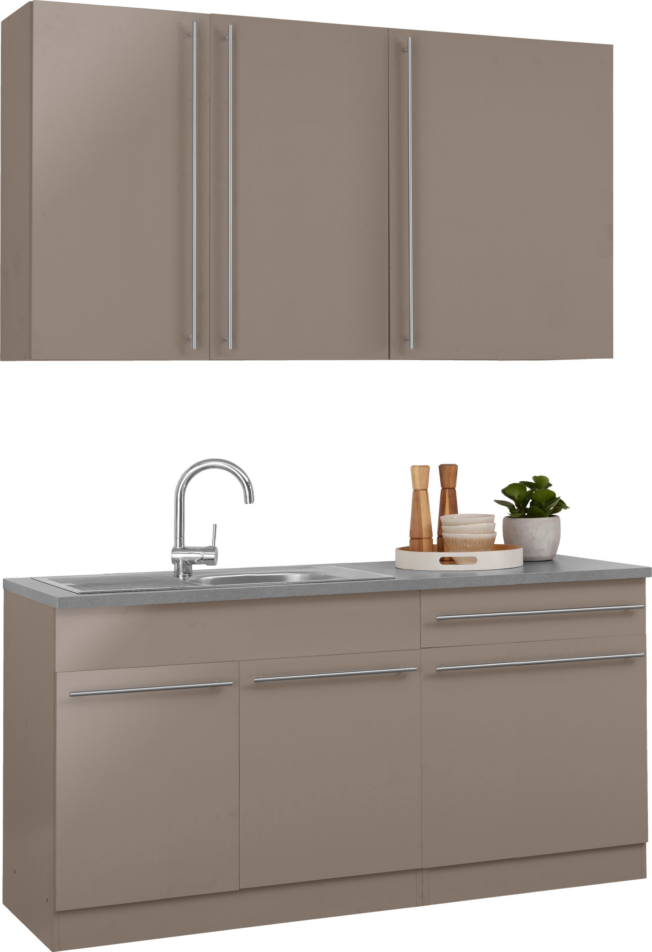 wiho Küchen Pantryküche »Chicago«, ohne E-Geräte, Breite 160 cm