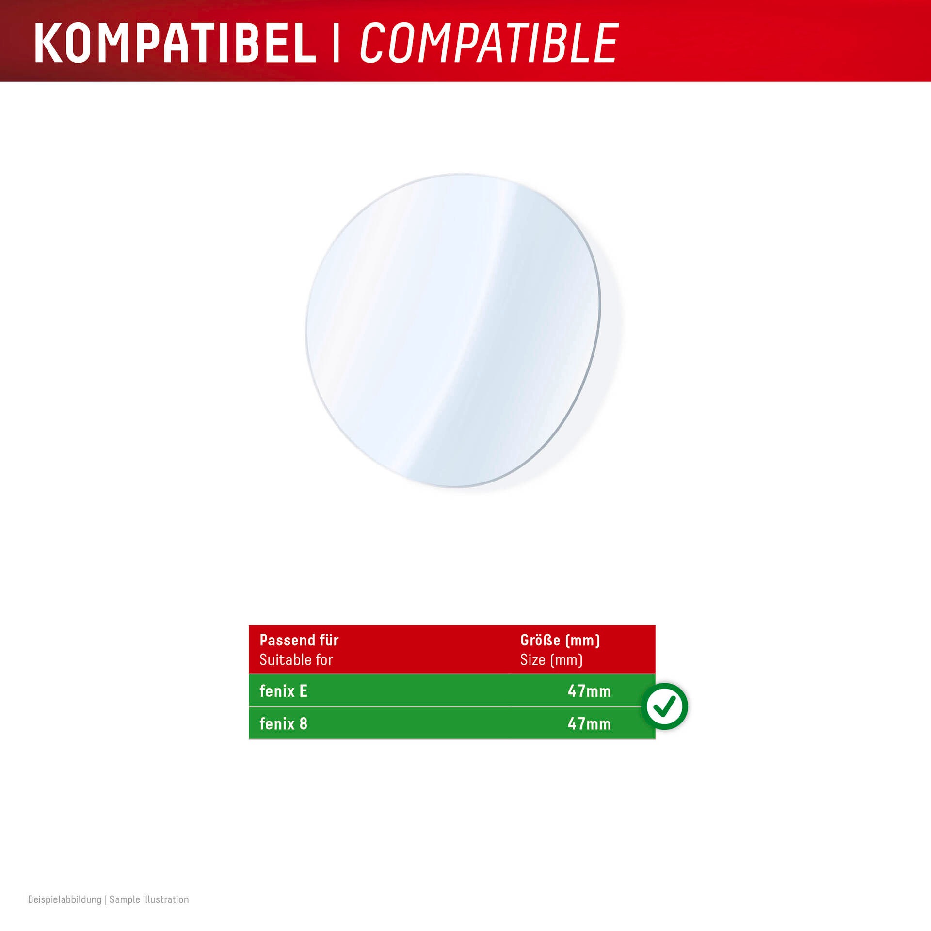 Displex Displayschutzglas »Smartwatch Glass Unbreakable Protector«, für Garmin fenix E 47 mm-Garmin fenix 8 47 mm, (Packung, 2x Hybrid Glass), Displayschutzfolie, Schutzfolie, Bildschirmschutz, kratz- & stoßfest