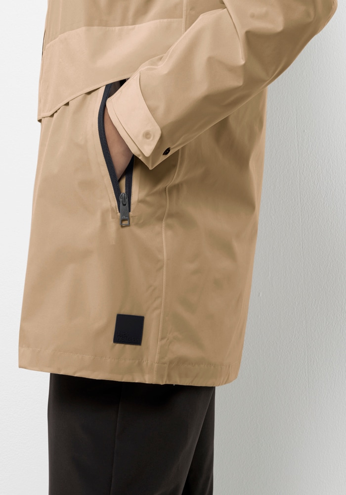 Jack Wolfskin Funktionsjacke »MAINKAI LONG JKT W«, mit Kapuze