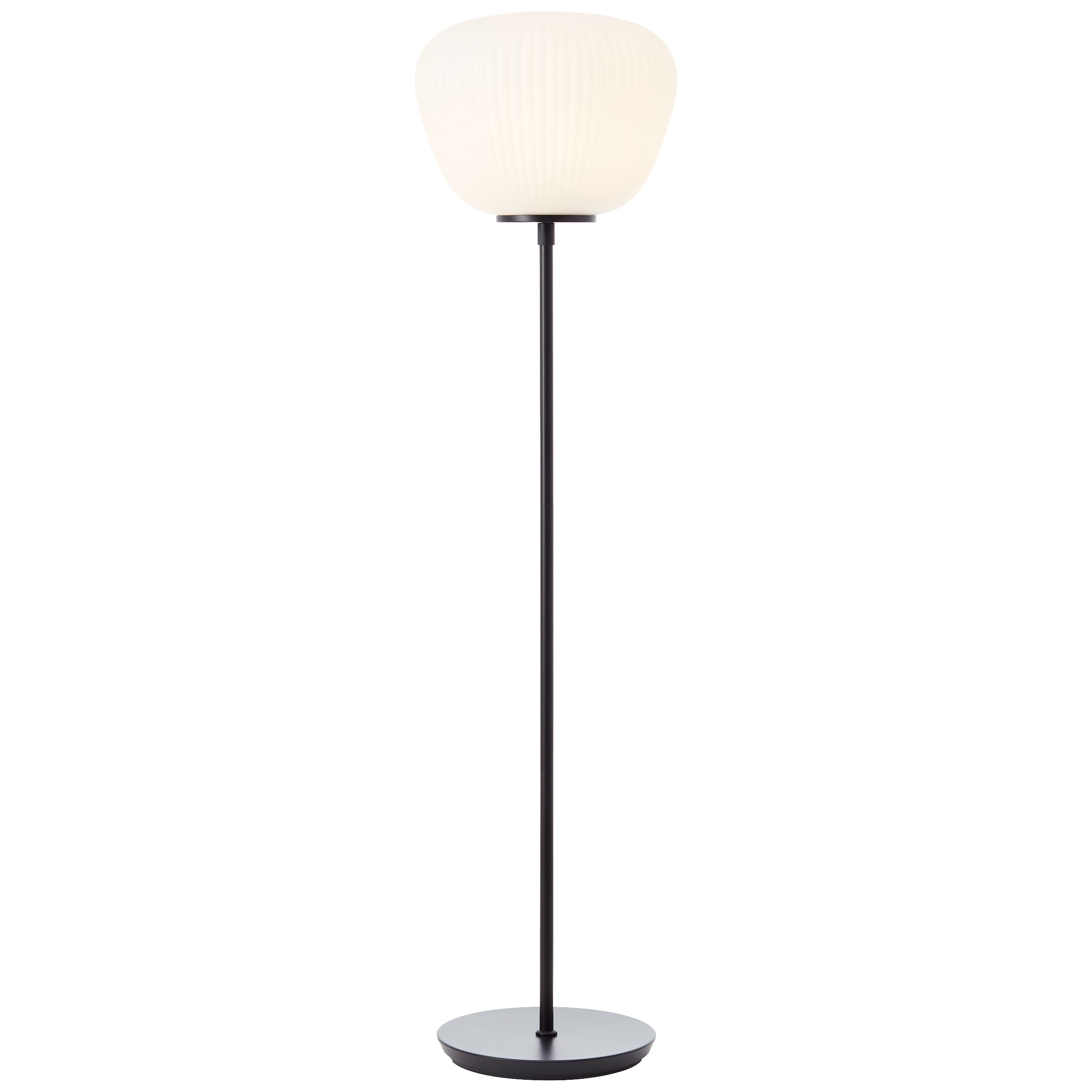 Brilliant Stehlampe »Kaizen«, 1 flammig, Leuchtmittel E27 | ohne Leuchtmittel, 140 x 35 cm, E27, Riffelglas/Metall, weiß/schwarz