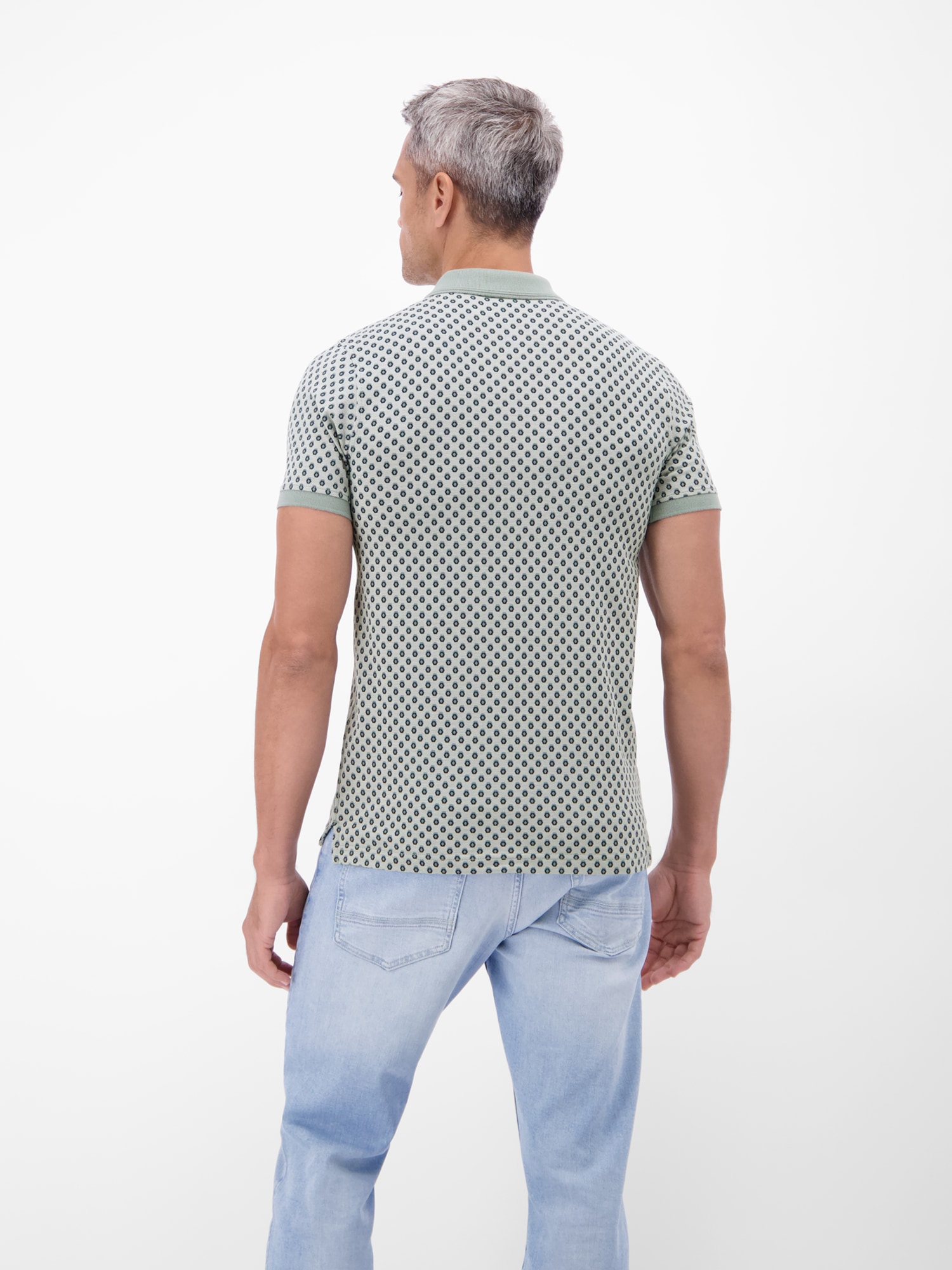 LERROS Poloshirt »Poloshirt in 2-Tone-Optik und All-over-Print«