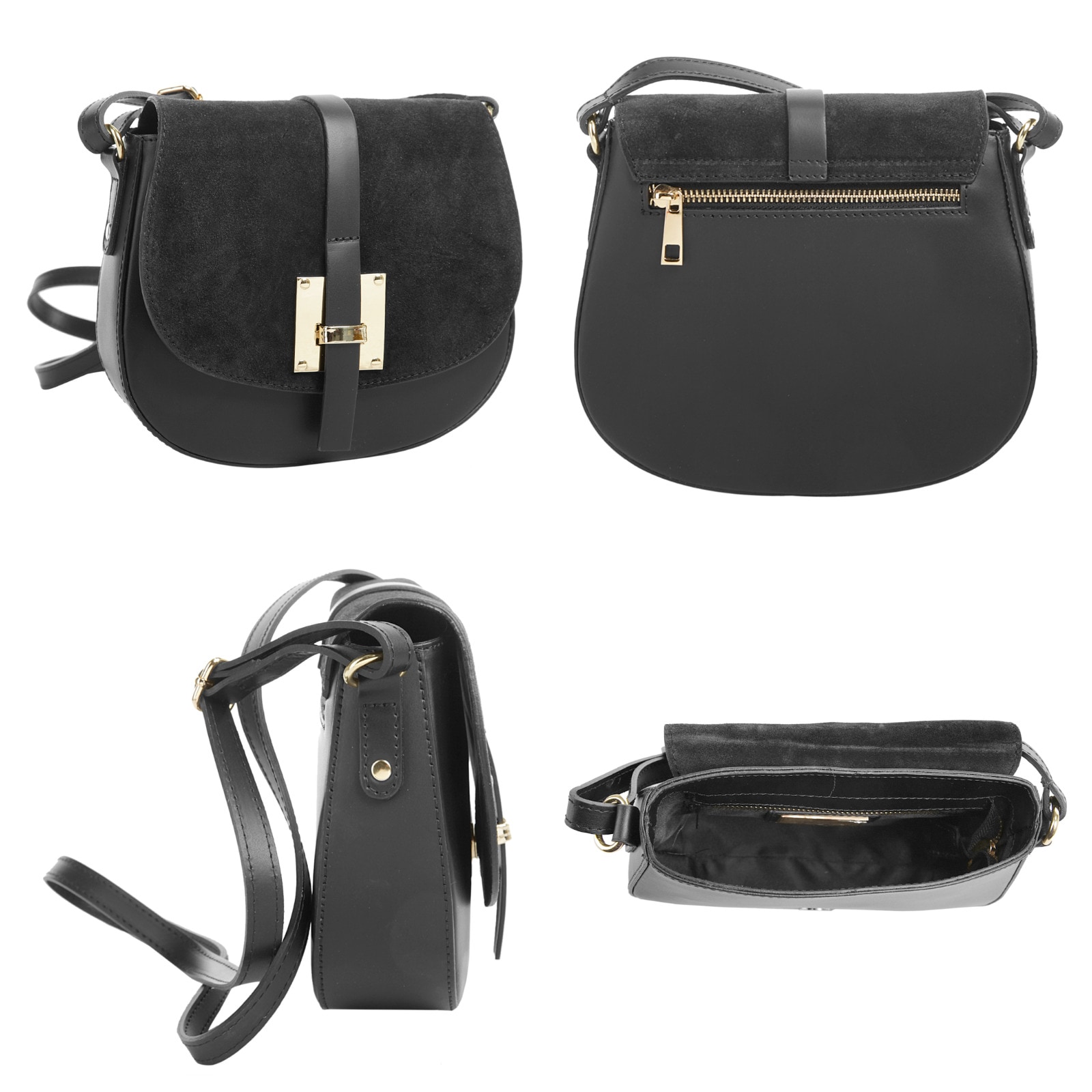 Cluty Umhängetasche, echt Leder, Made in Italy