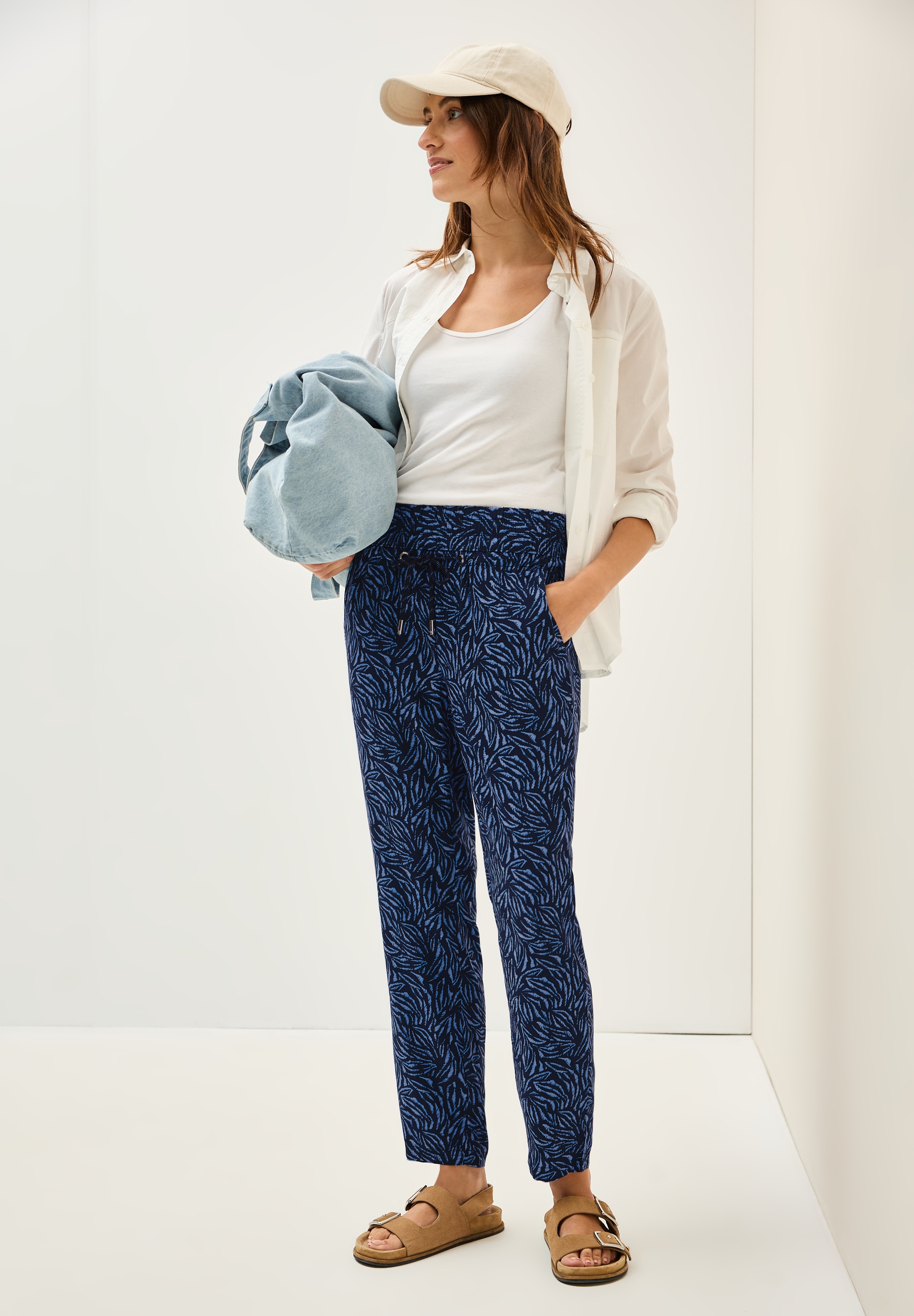 Cecil Stoffhose »Style Chelsea«, gemustert und mit Kordelzug