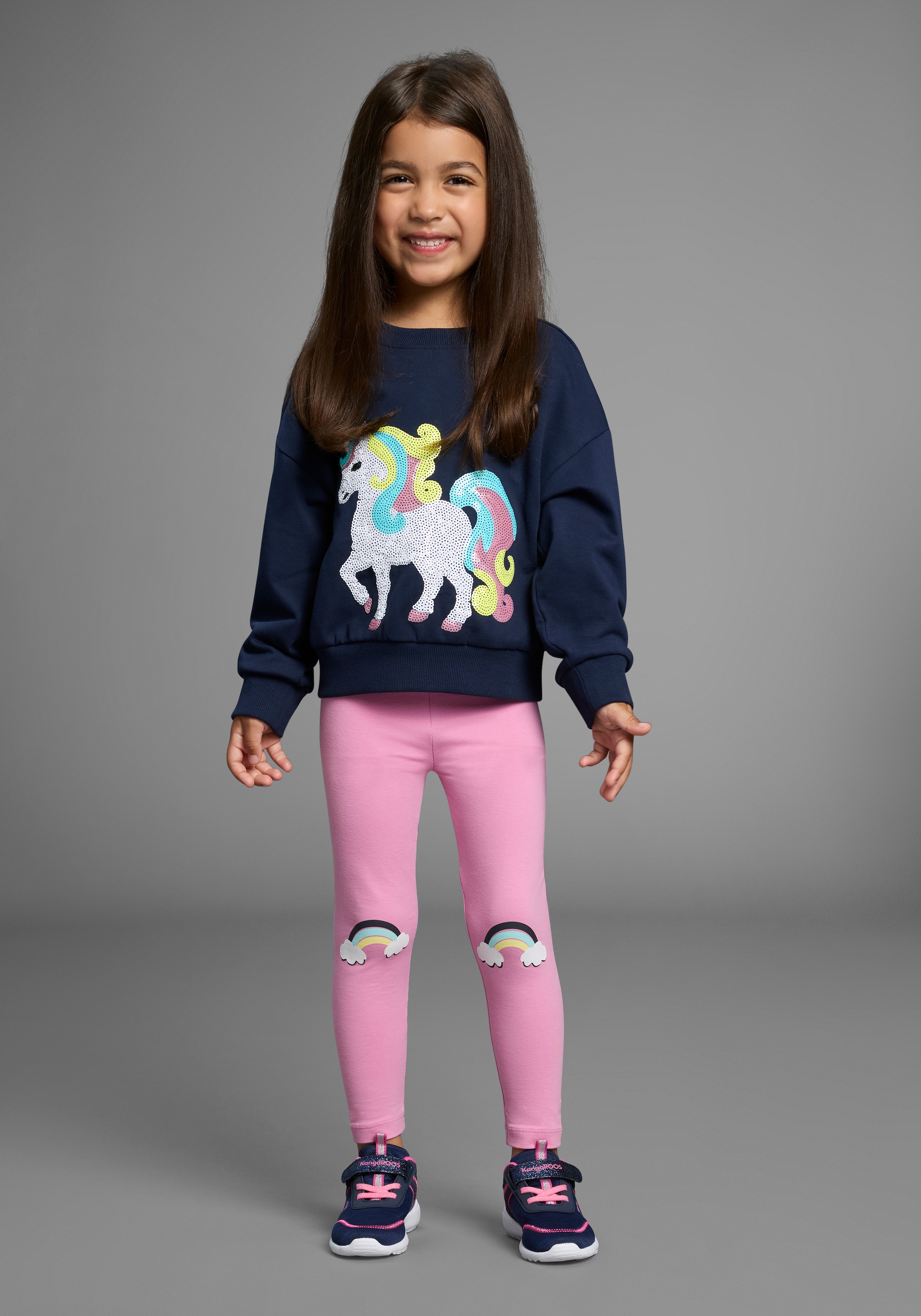 KIDSWORLD Leggings »2er Pack Leggings mit Regenbogen«, (2 tlg.), 2er Pack Leggings mit Regenbogen und Ringel
