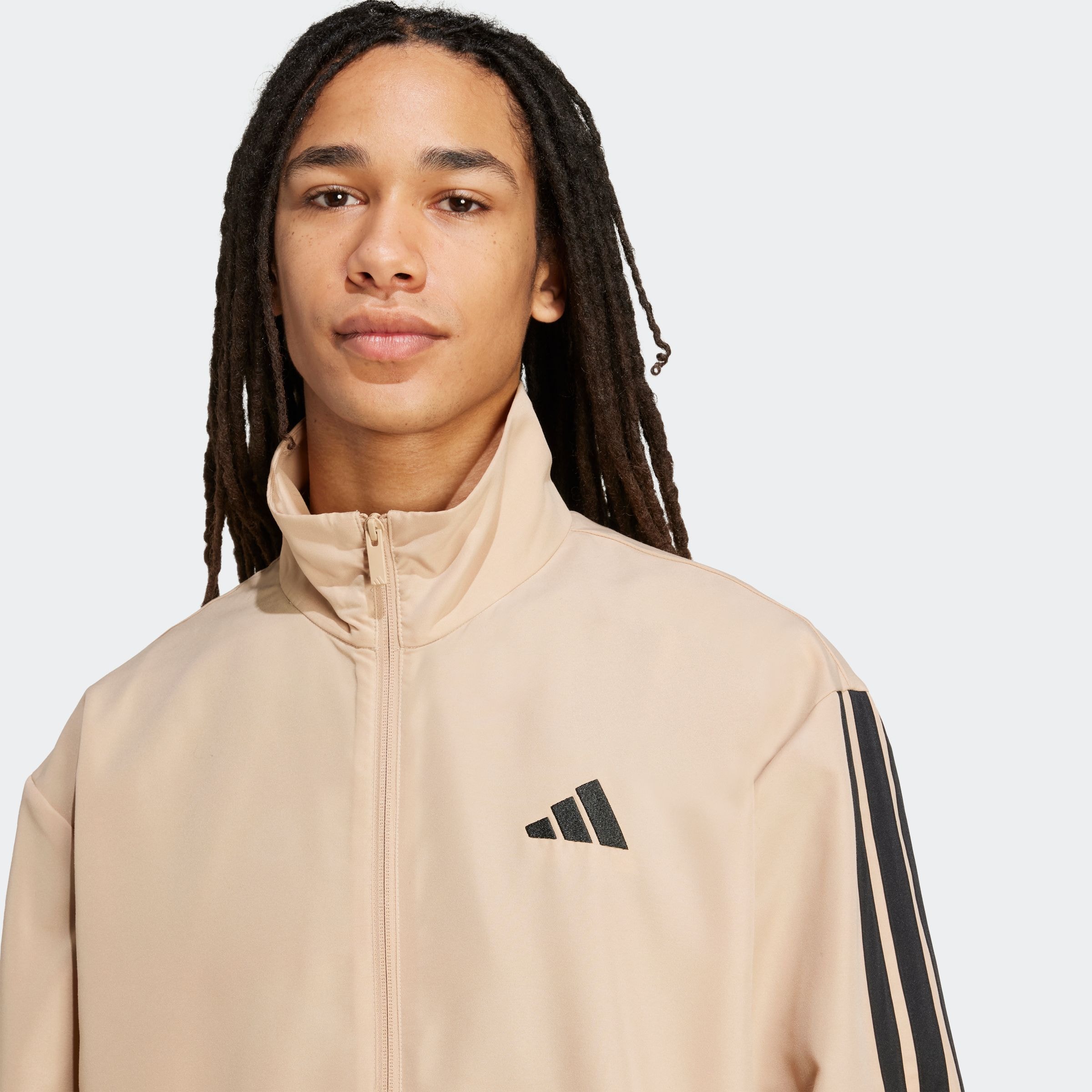 adidas Sportswear Trainingsanzug »3-STREIFEN WOVEN« 2 Stk. zweiteiliges Set, aus Polyester, mit durchgehendem Reißverschluss