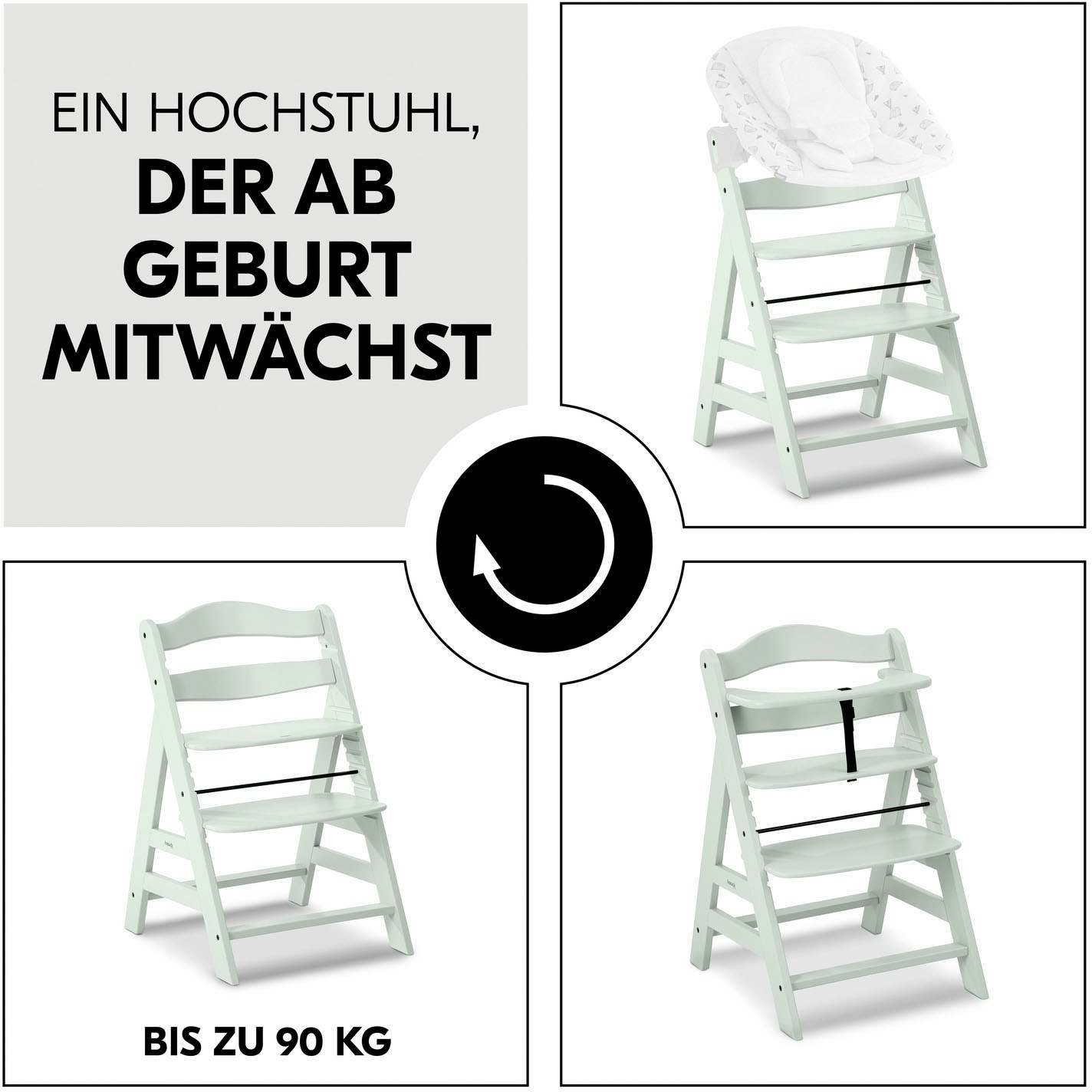 Hauck Hochstuhl »Alpha+, Mint«, FSC® - schützt Wald - weltweit