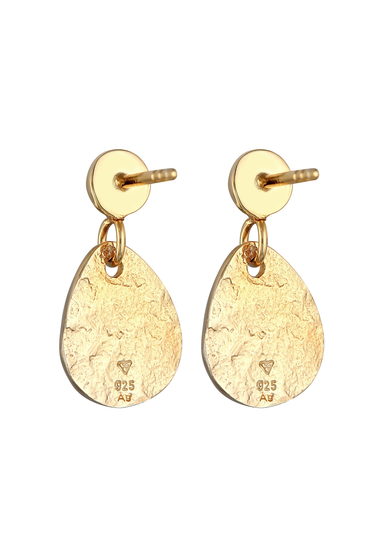 Elli Paar Ohrstecker »Ohrringe Plättchen Tropfen Vintage Design 925 Silber«