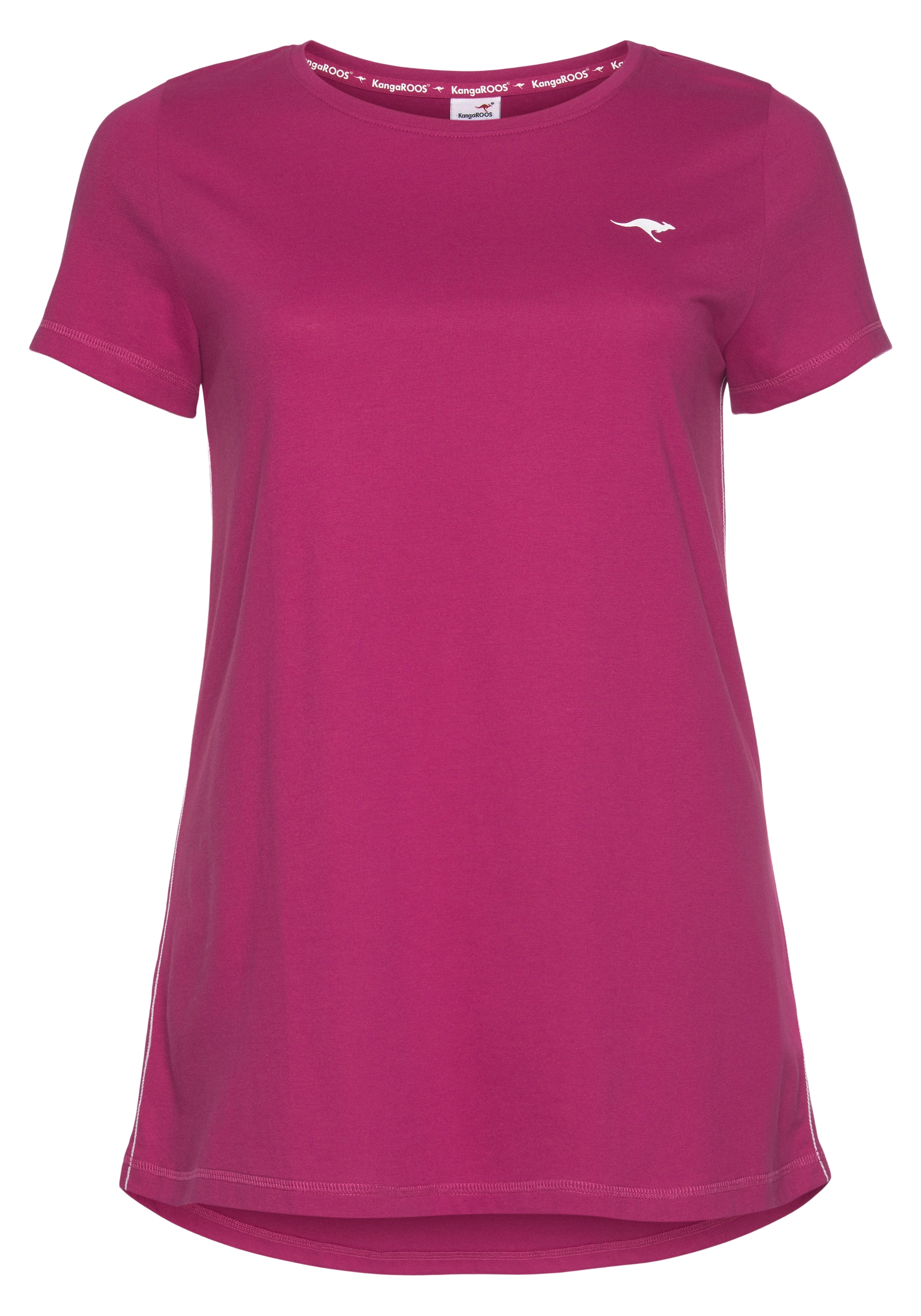 KangaROOS Longshirt, (Packung, 2 tlg., 2er-Pack), Kurzarm, figurumschmeichelnde Passform