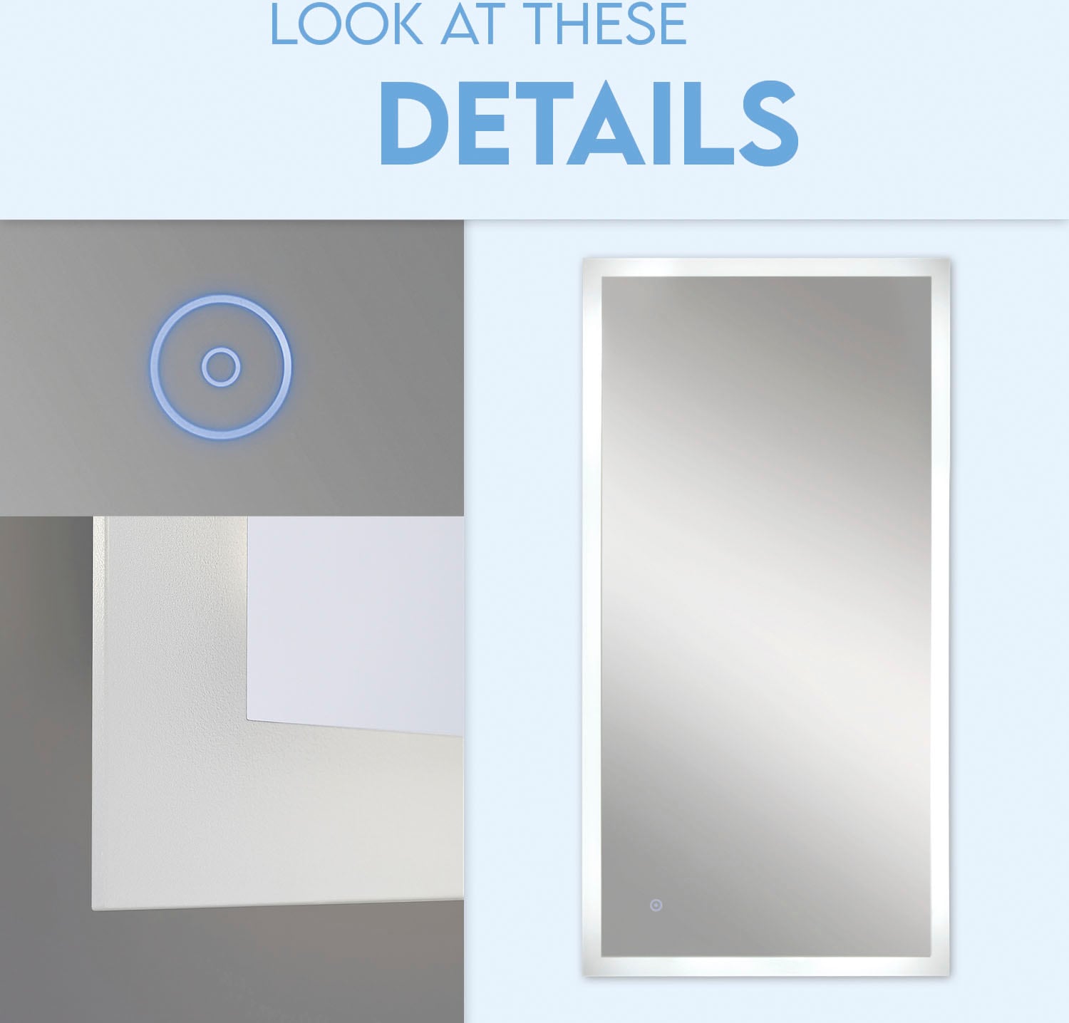 Paco Home LED Bad-Spiegelleuchte »BECKY«, integr. LED-Lichtmodul, Touch-Funktion, Gr. ca. 80 x 60 cm