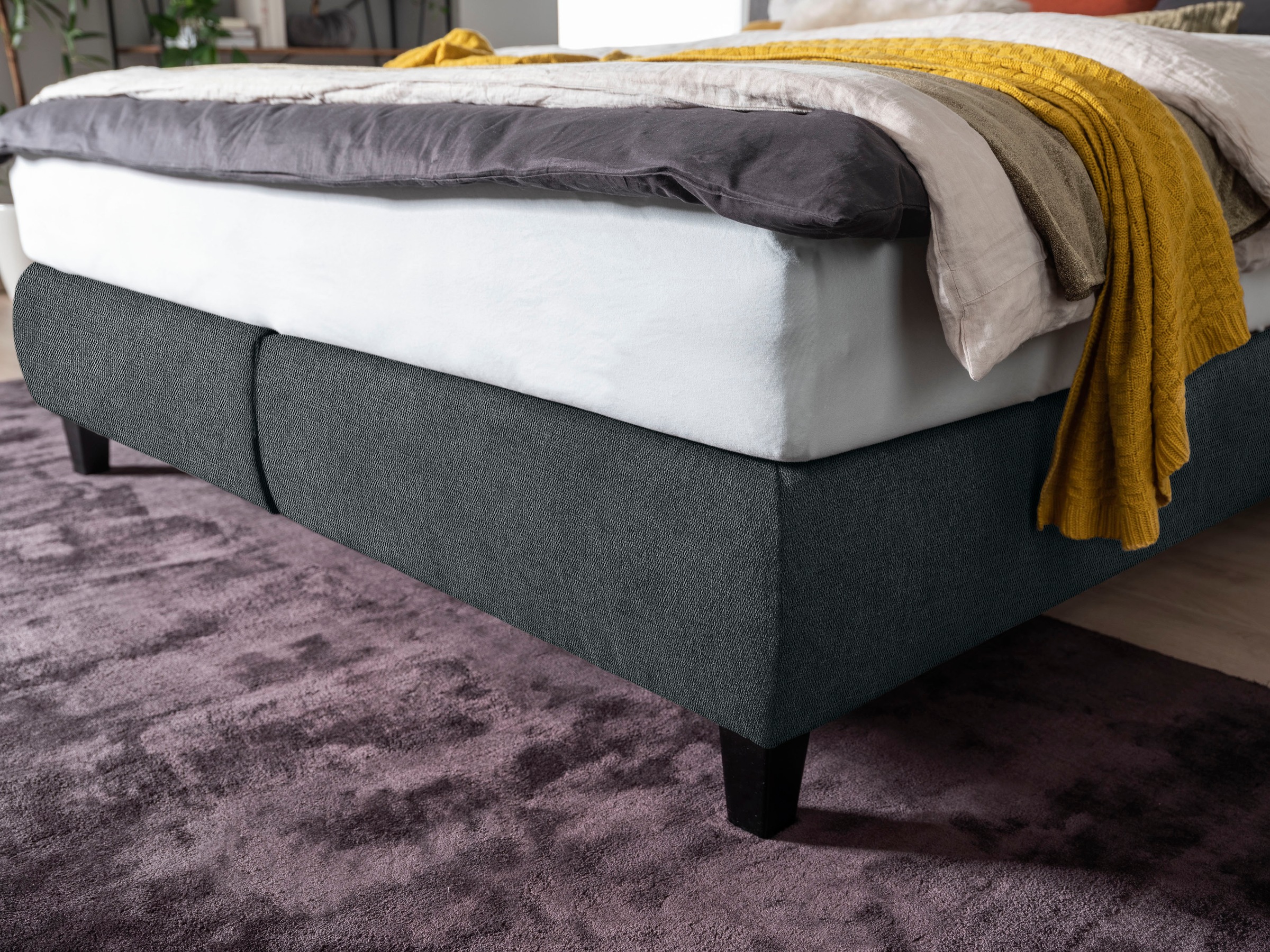 alina Boxspringbett »Edera«, Doppelbett wahlweise mit Topper, Liegefläche 180x200 cm, mit Steppung