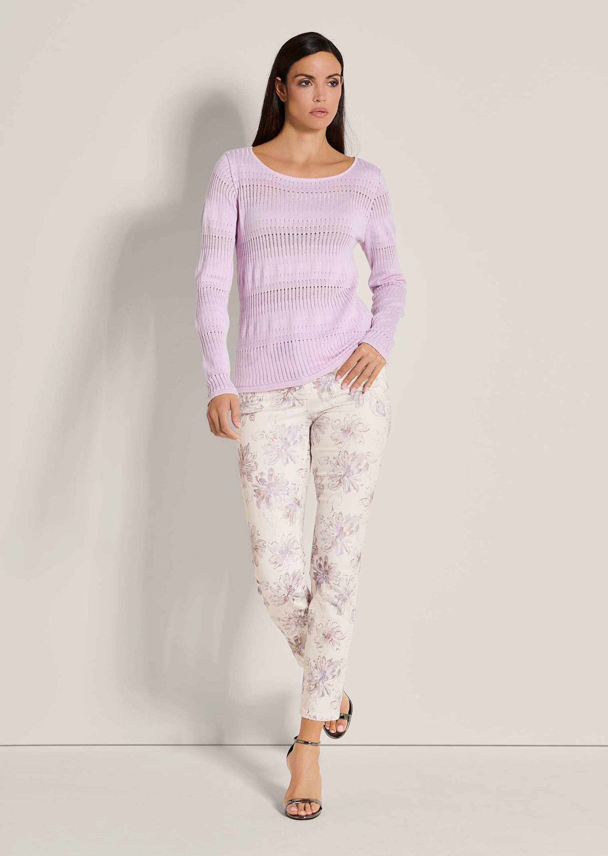 MADELEINE Longpullover »Pullover Rundhals-Pullover im Muster-Mix«