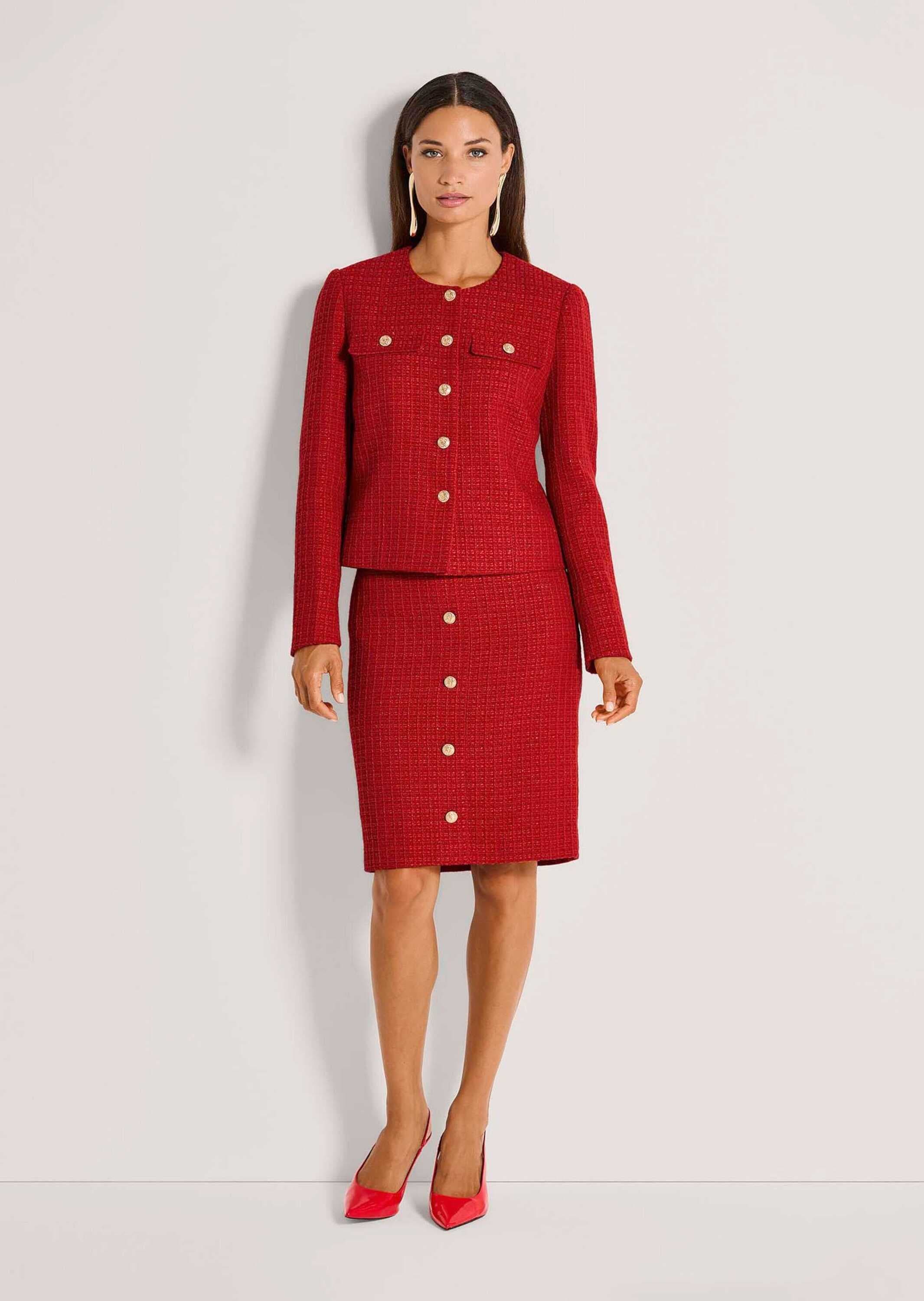 MADELEINE Jerseyblazer »Blazer Eleganter Kurzblazer ohne Kragen«