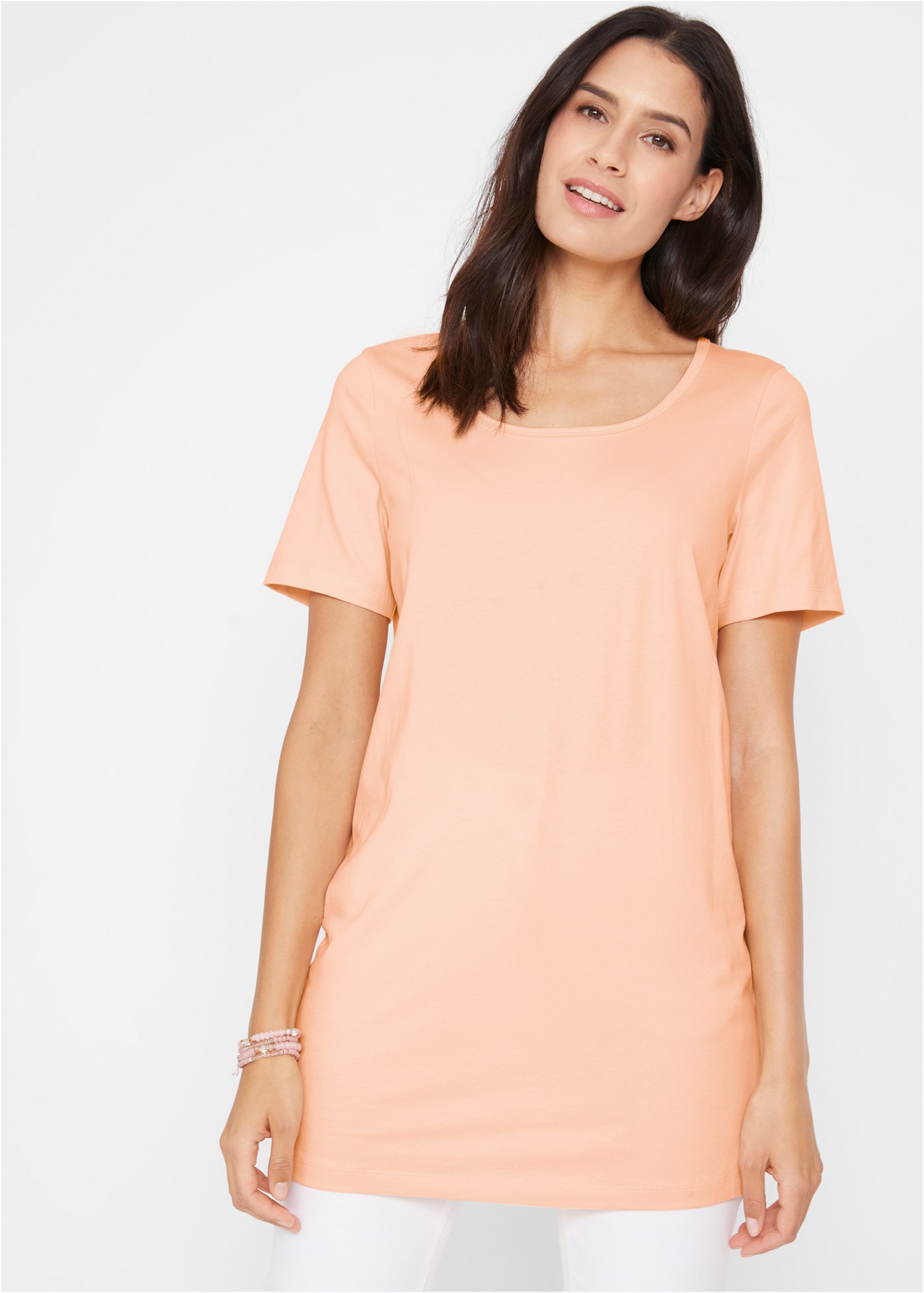 bonprix T-Shirt Packung, 2 Stk. lockerer loose fit, Halbarm, Longshirt