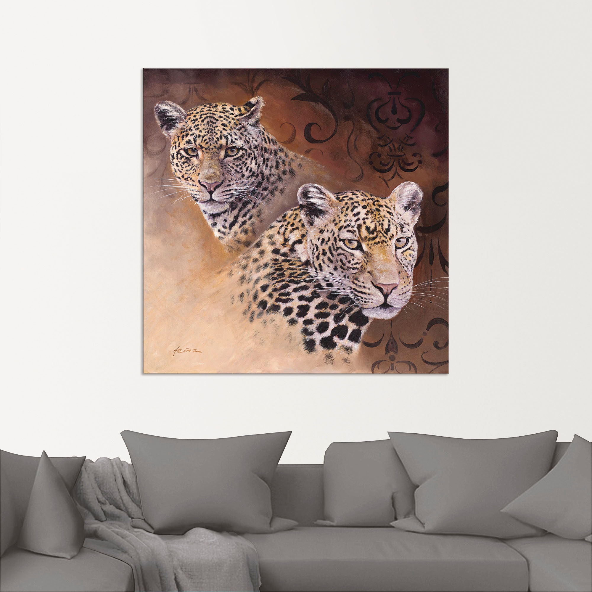 Artland Wandbild »Leoparden«, Wildtiere, (1 St.), als Alubild, Outdoorbild, Leinwandbild, Poster in verschied. Größen