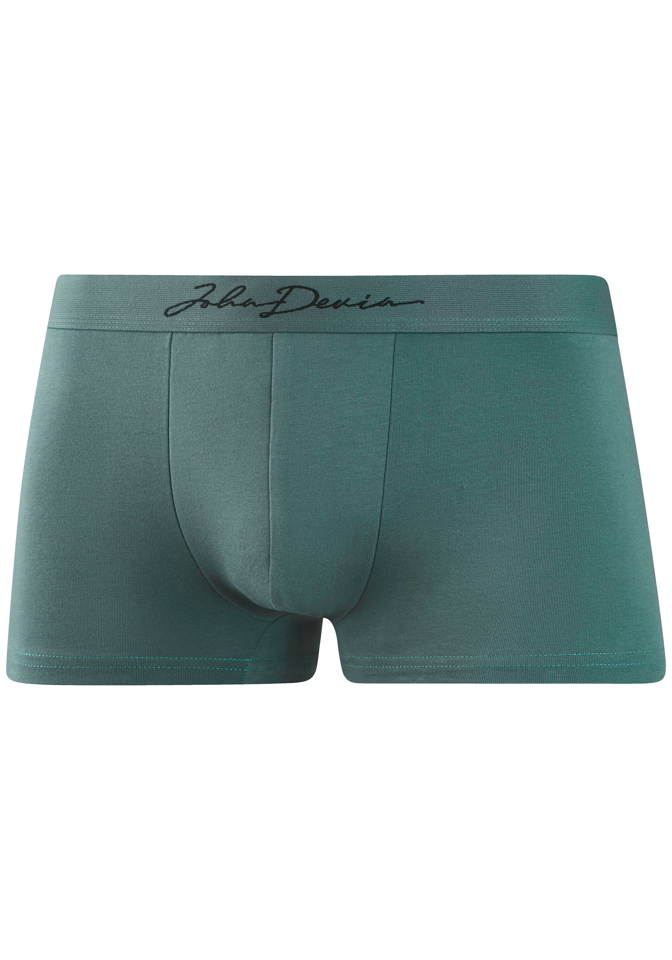 John Devin Boxer »Boxershorts für Herren« Packung, 5 Stk. mit schönem Schriftzug im Bund, Jersey-Material, unifarben