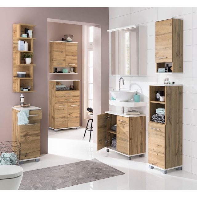 Schildmeyer Waschbeckenunterschrank »Rhodos«, Breite 60 cm, verstellbarer  Einlegeboden, Metallgriffe, 2 Türen kaufen online bei OTTO